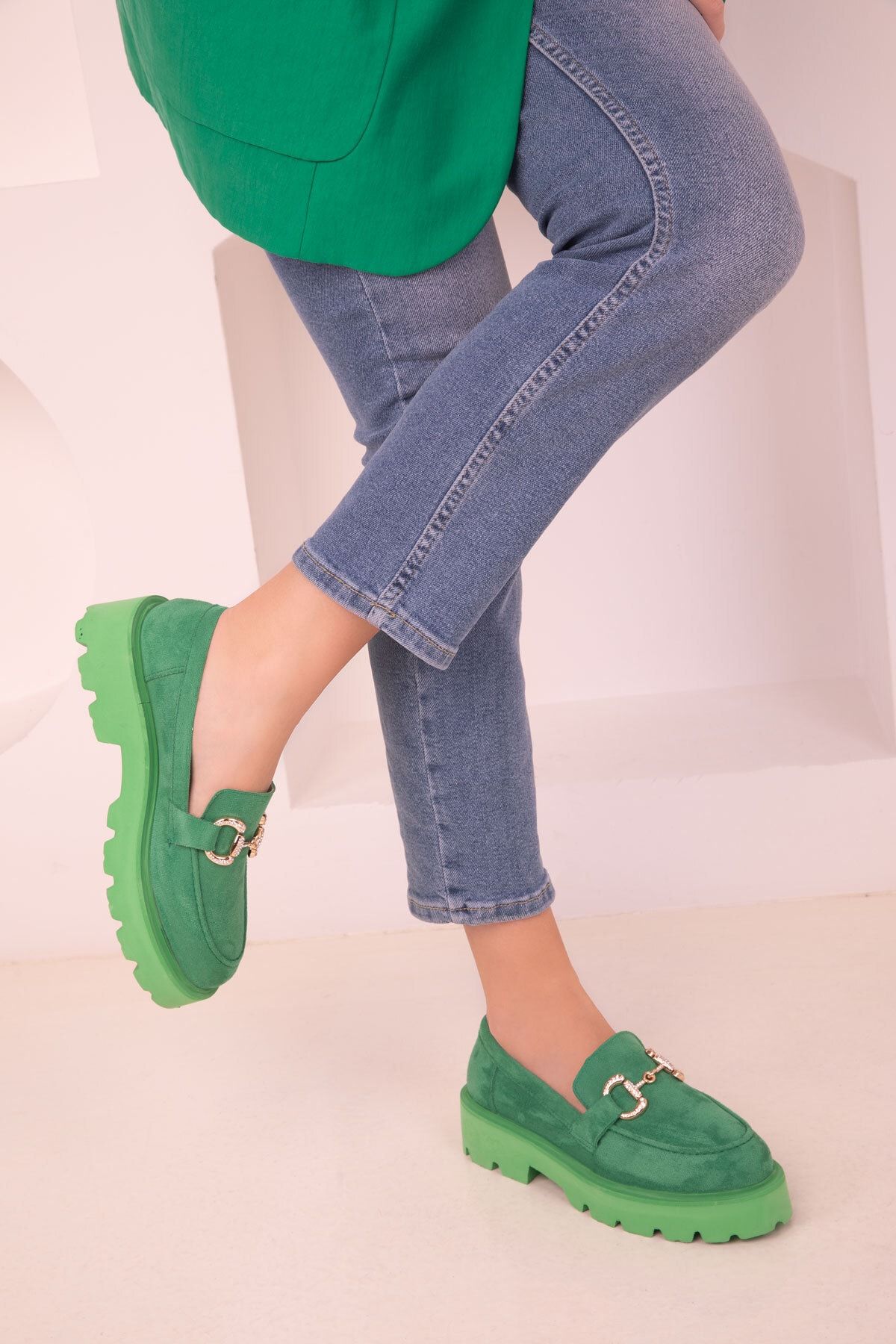 SOHO Yeşil Süet Kadın Casual Ayakkabı 17919