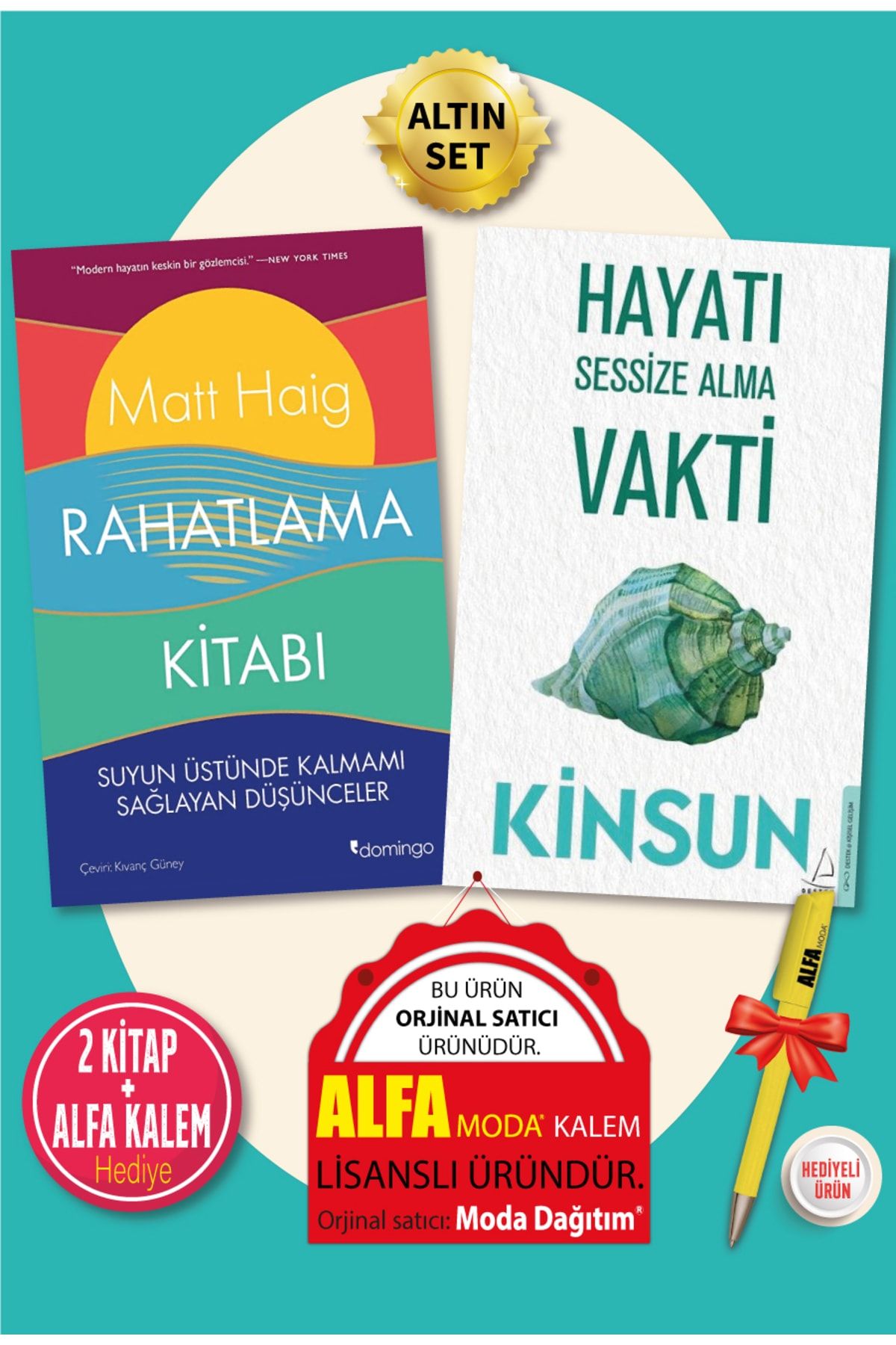 Destek Yayınları Rahatlama Kitabı (matt Haig) + Hayatı Sessize Alma Vakti (kinsun) 2 Kitap + Alfa Kalem Hediye