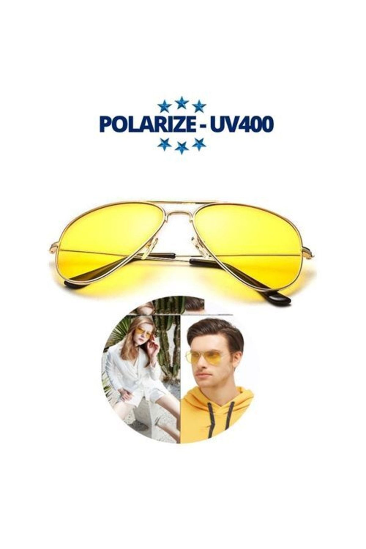 Transformacion Polarize Uv400 Sarı Camlı Güneş Gözlüğü