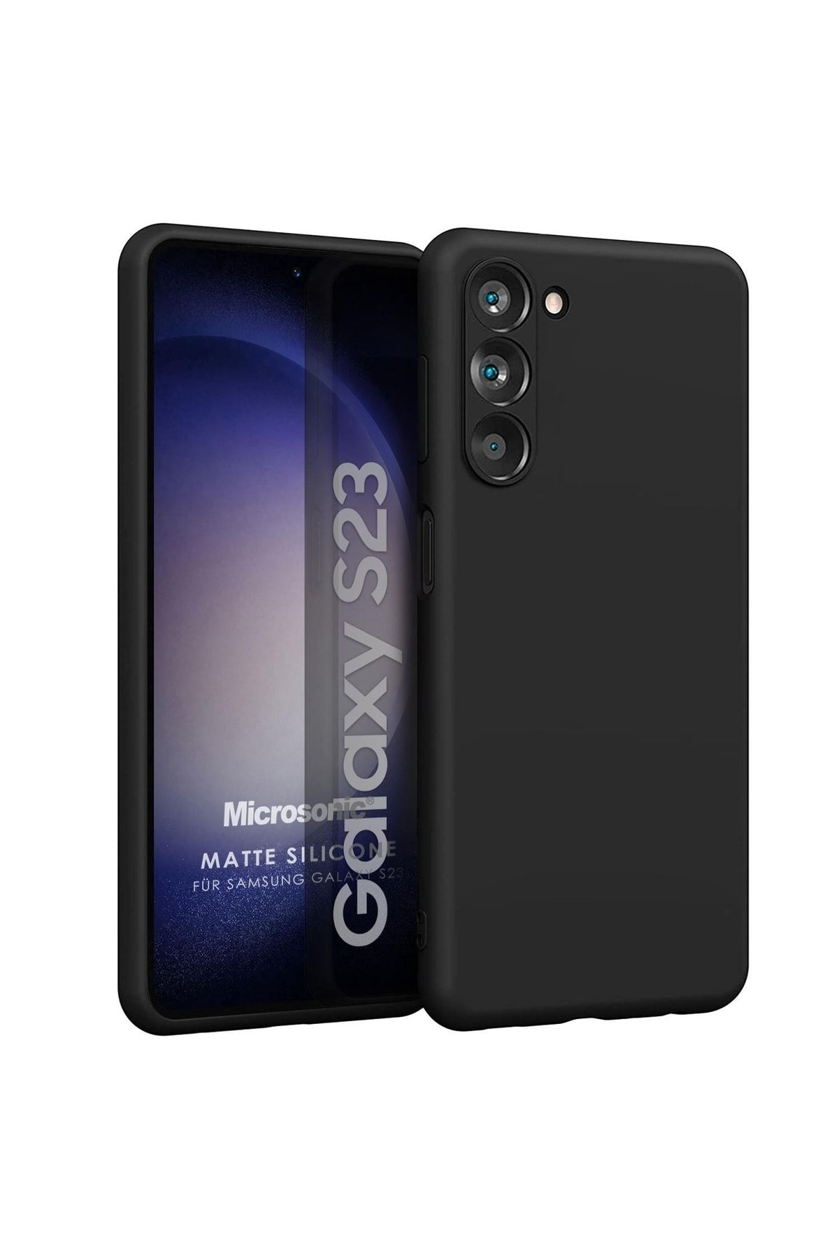 Microsonic Matte Silicone Samsung Galaxy S23 Kılıf Siyah