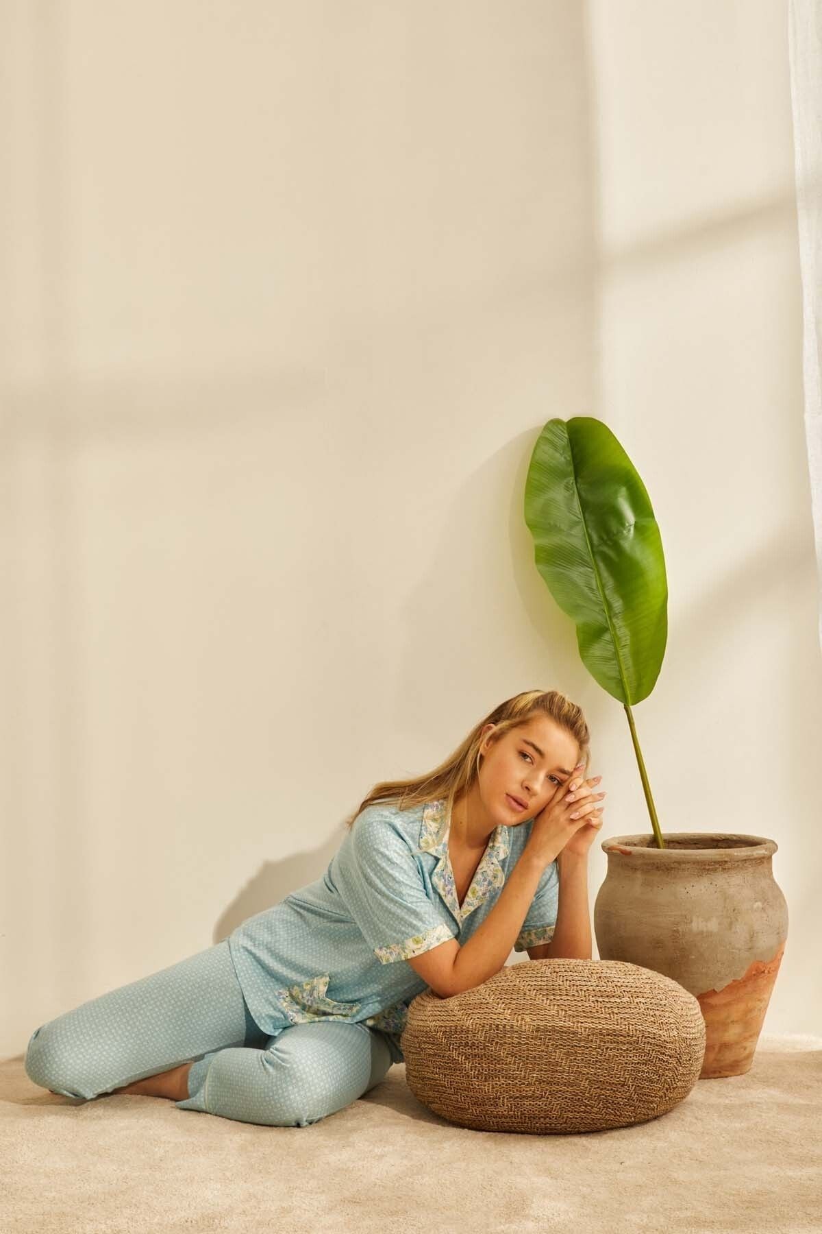 Hays Kadın Modal Gömlek Yakalı Uzun Pijama Takımı