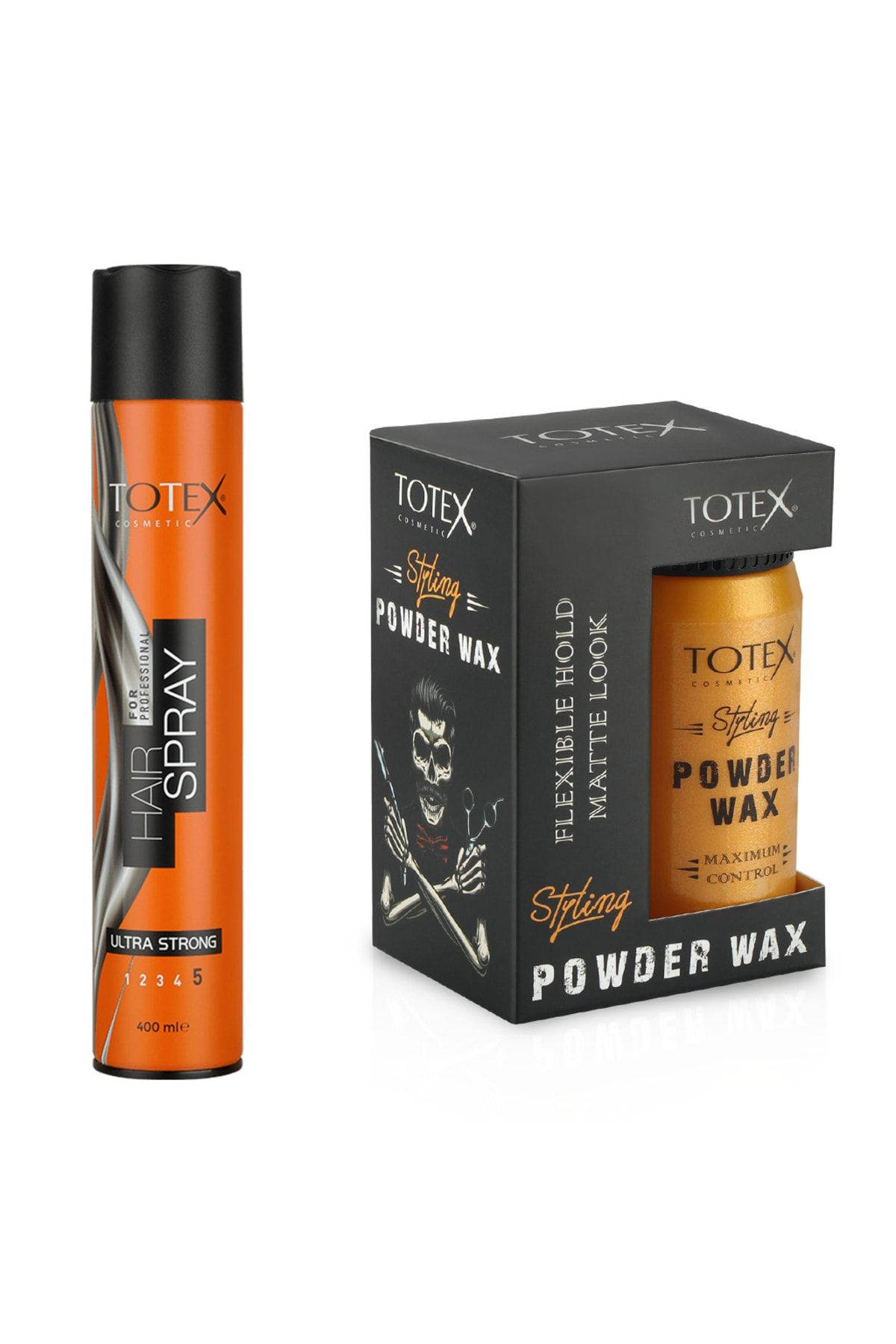TOTEX Saç Şekillendirme Seti | Ultra Strong Saç Spreyi 400 Ml & Powder-toz Wax 20 Gr Set |