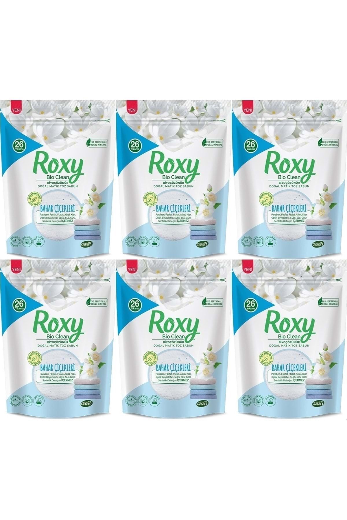 Dalan Roxy Bio Clean Matik Sabun Tozu 800gr Bahar Çiçekleri (6 Lı Set) (156 Yıkama)