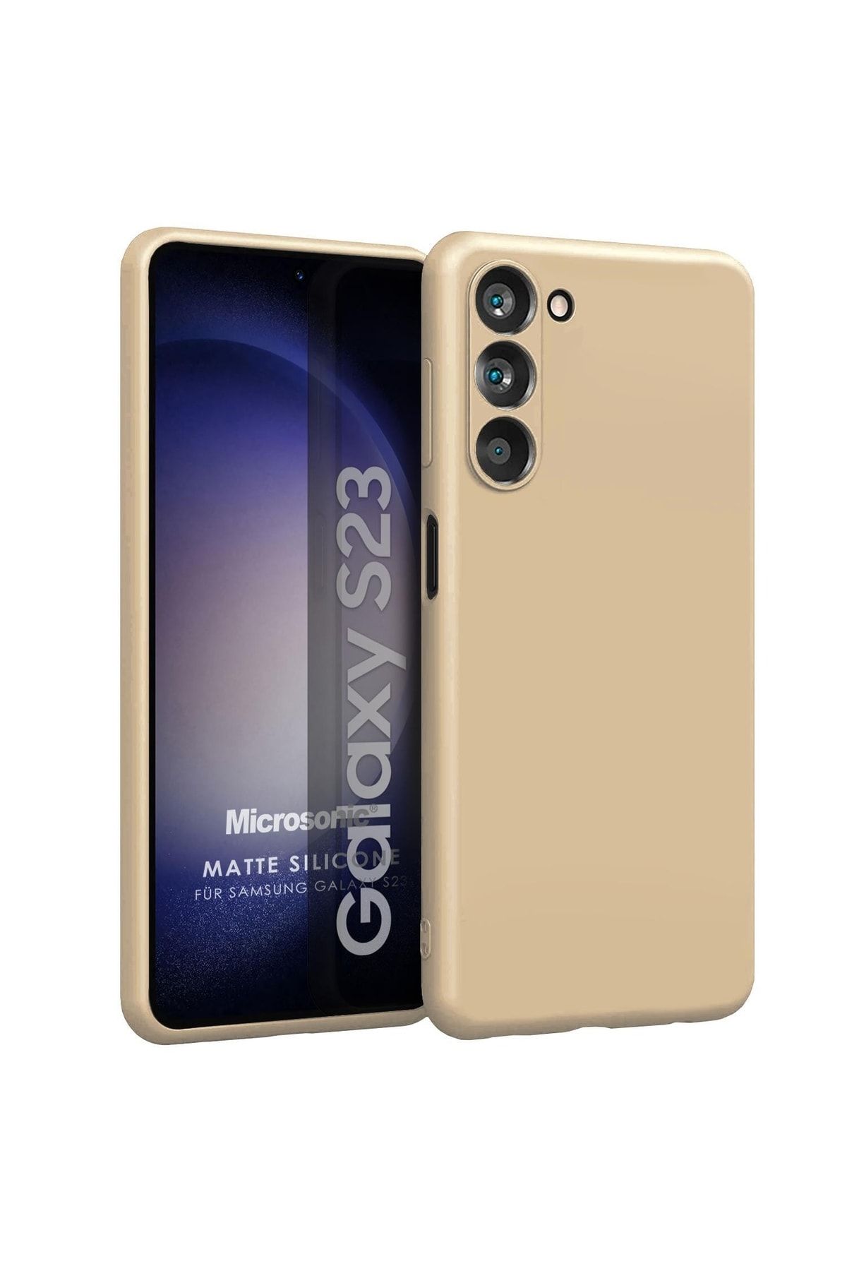 Microsonic Matte Silicone Samsung Galaxy S23 Kılıf Gold