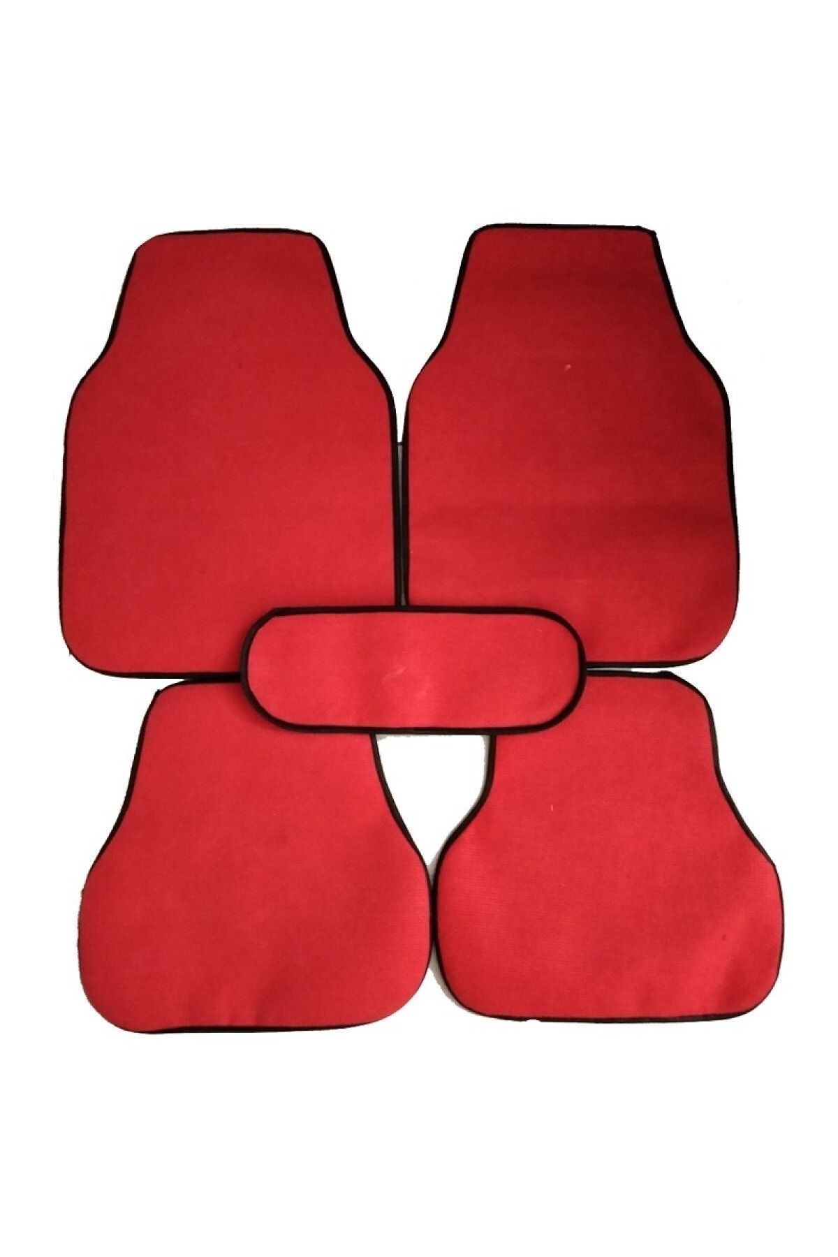 Zifona Nissan Almera Uyumlu  Halı Oto Paspası 5 Parça Set Kırmızı