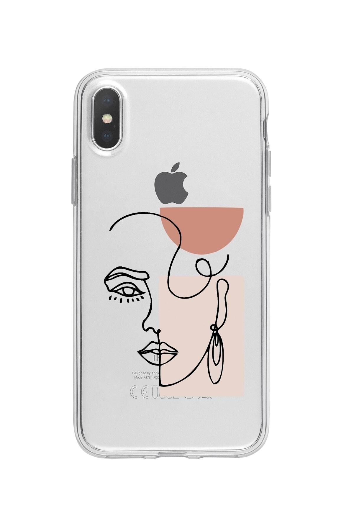 TRENDTEKNOMARKET Uyumlu Iphone Xs Women Art Desenli Premium Şeffaf Silikon Kılıf