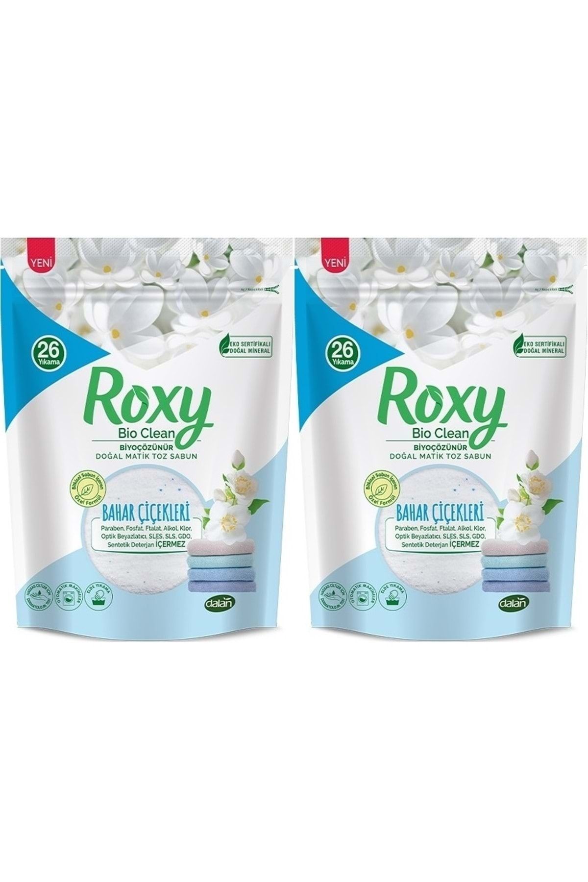 Dalan Roxy Bio Clean Matik Sabun Tozu 800gr Bahar Çiçekleri (2 Li Set) (52 Yıkama)