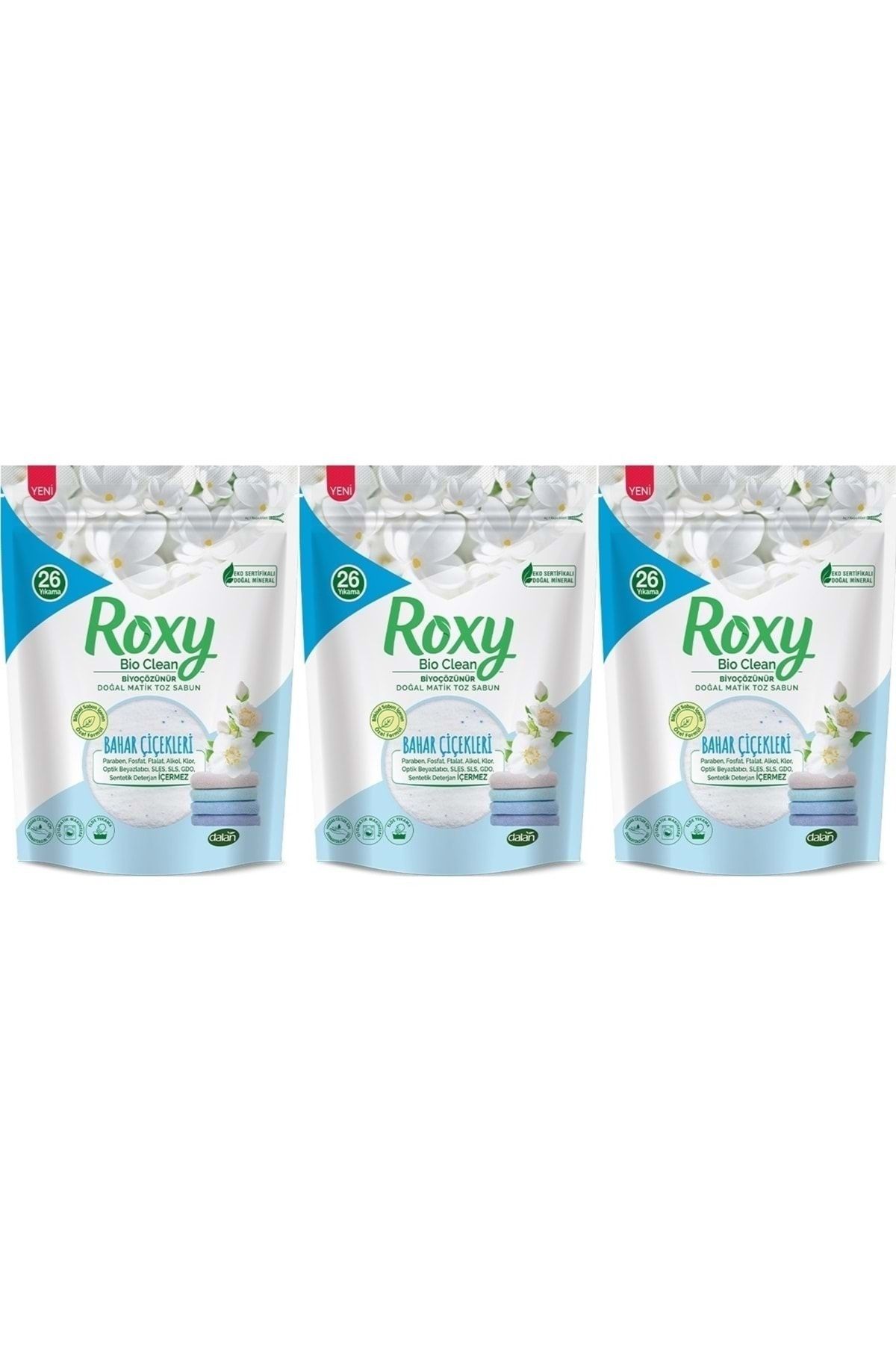Dalan Roxy Bio Clean Matik Sabun Tozu 800gr Bahar Çiçekleri (3 Lü Set) (78 Yıkama)
