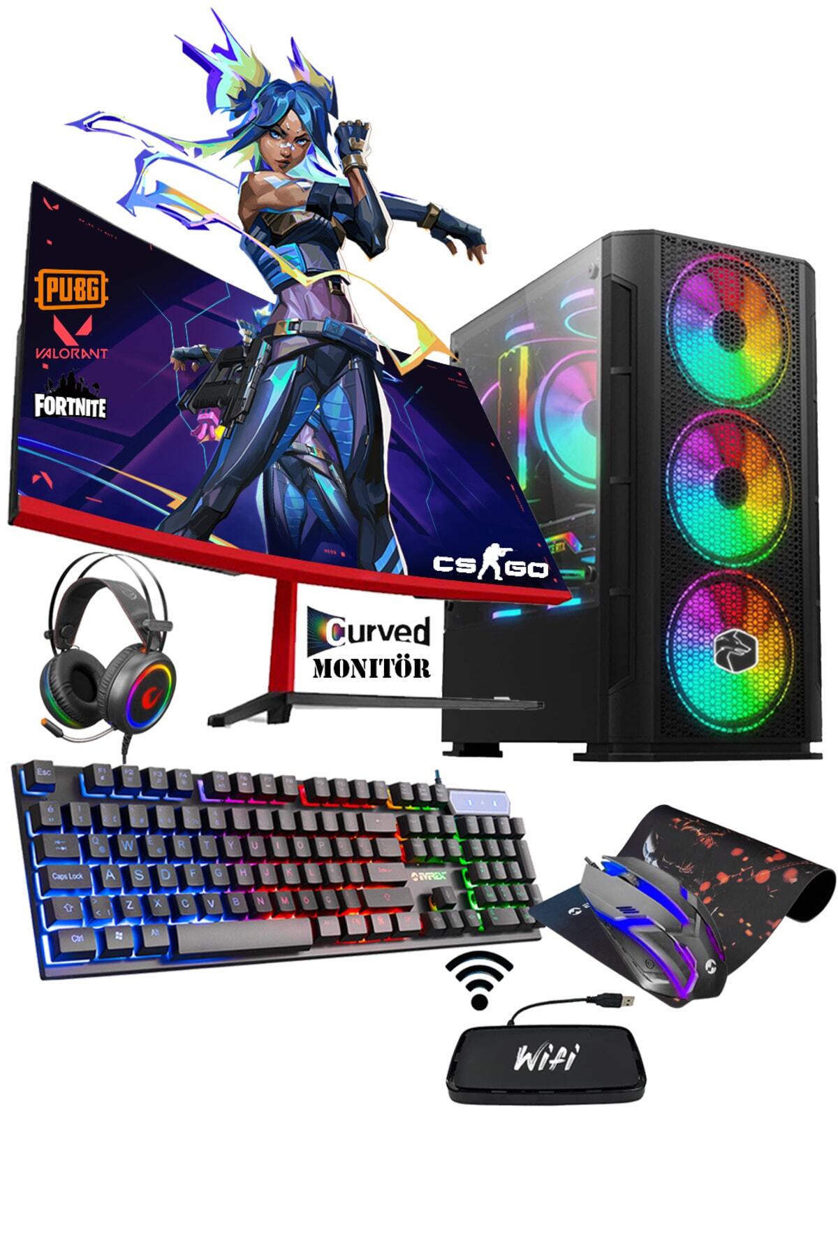 Zeiron Game V1 I5-3470 16gb 256gb Ssd+500gb Hdd 6gb Gtx1660 Super 23.8" Oyuncu Masa&uuml;st&uuml; Bilgisayar ZRN-GV1