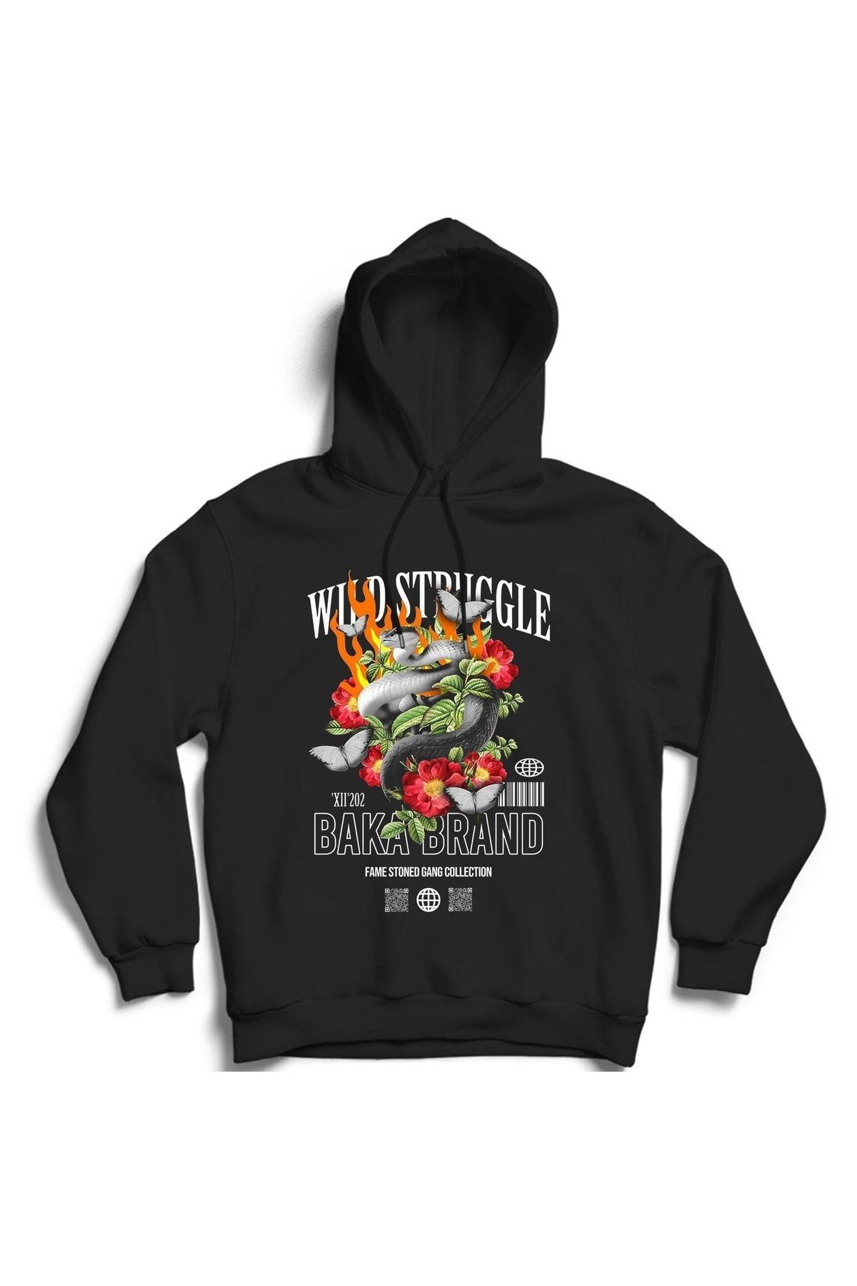 fame-stoned Yılan Baskılı Kapşonlu Sweatshirt ( Fame Stoned Gang Collection New Season Hoodie )