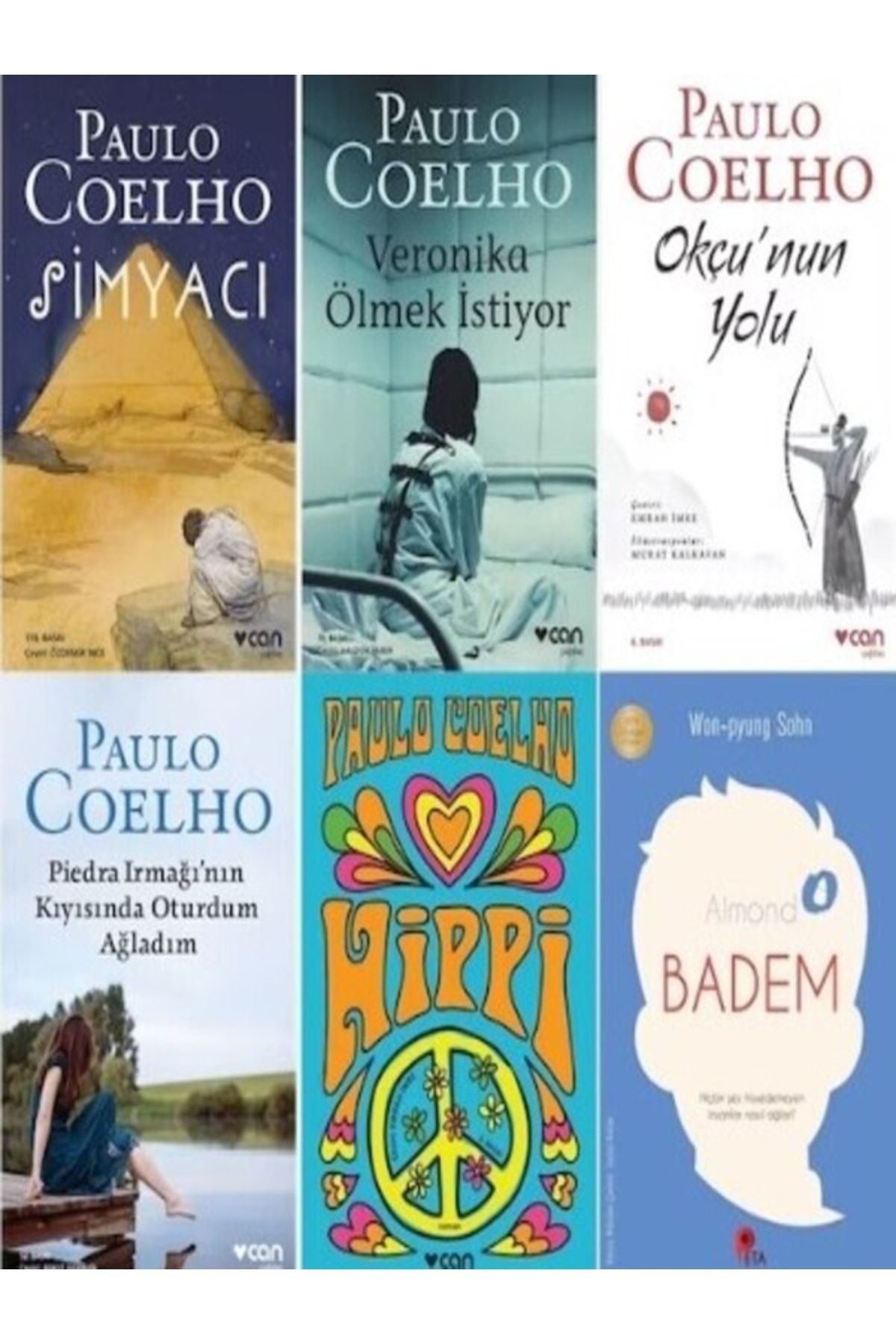 Can Yayınları Paulo Coelho Seti (5 Kitap + Badem Kitabı Hediye) Simyacı, Veronica Ölmek Istiyor, Hippi..