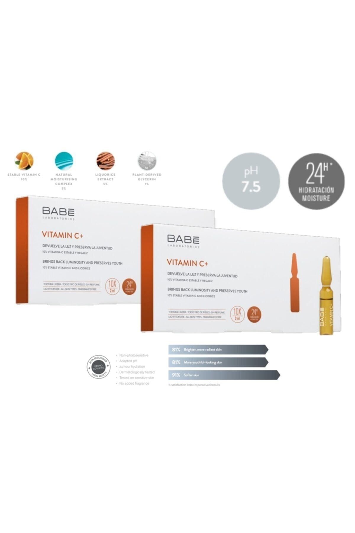 Babe Laboratorios Babe Vitamin C+ Ampul: Aydınlatıcı Etkili Konsantre Bakım 10x2ml (2 Adet)8436571630353-2