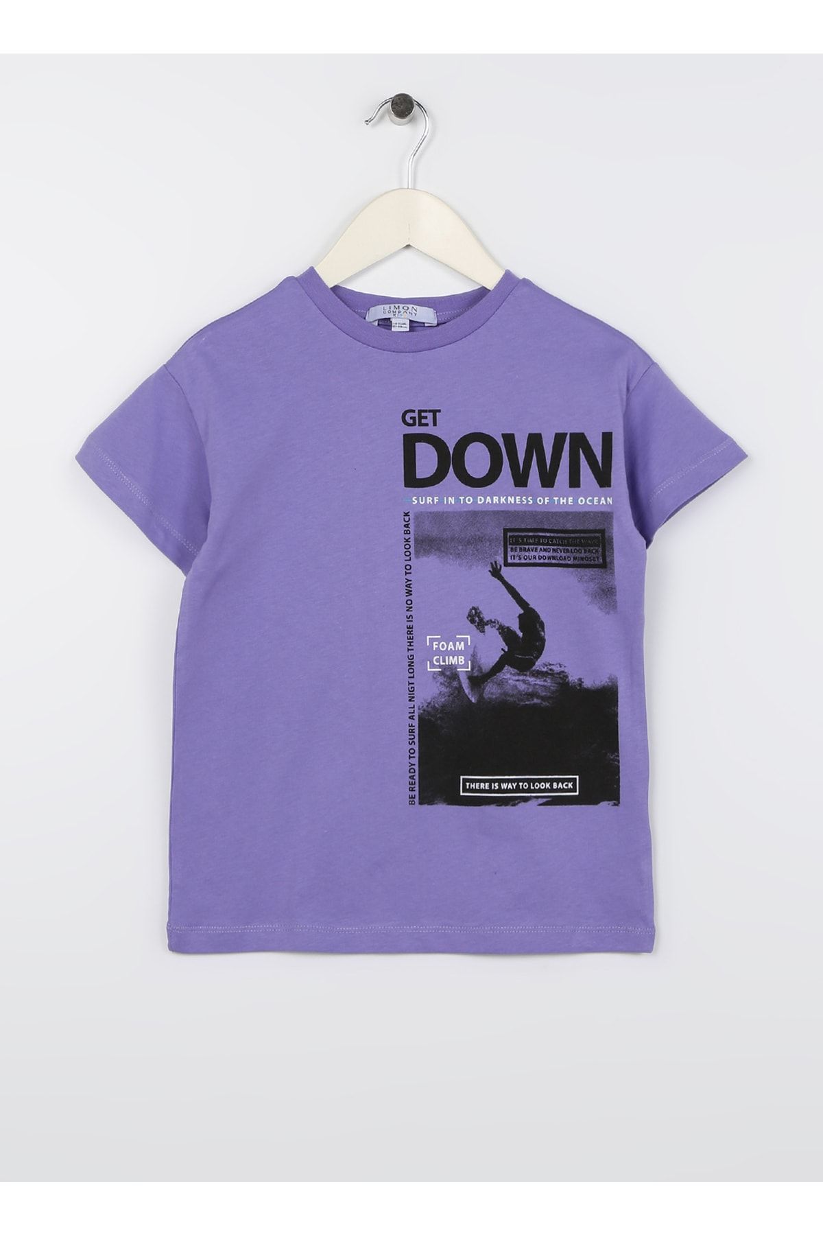 LİMON COMPANY Limon Baskılı Mor Erkek Çocuk T-shirt Dow Boy-23