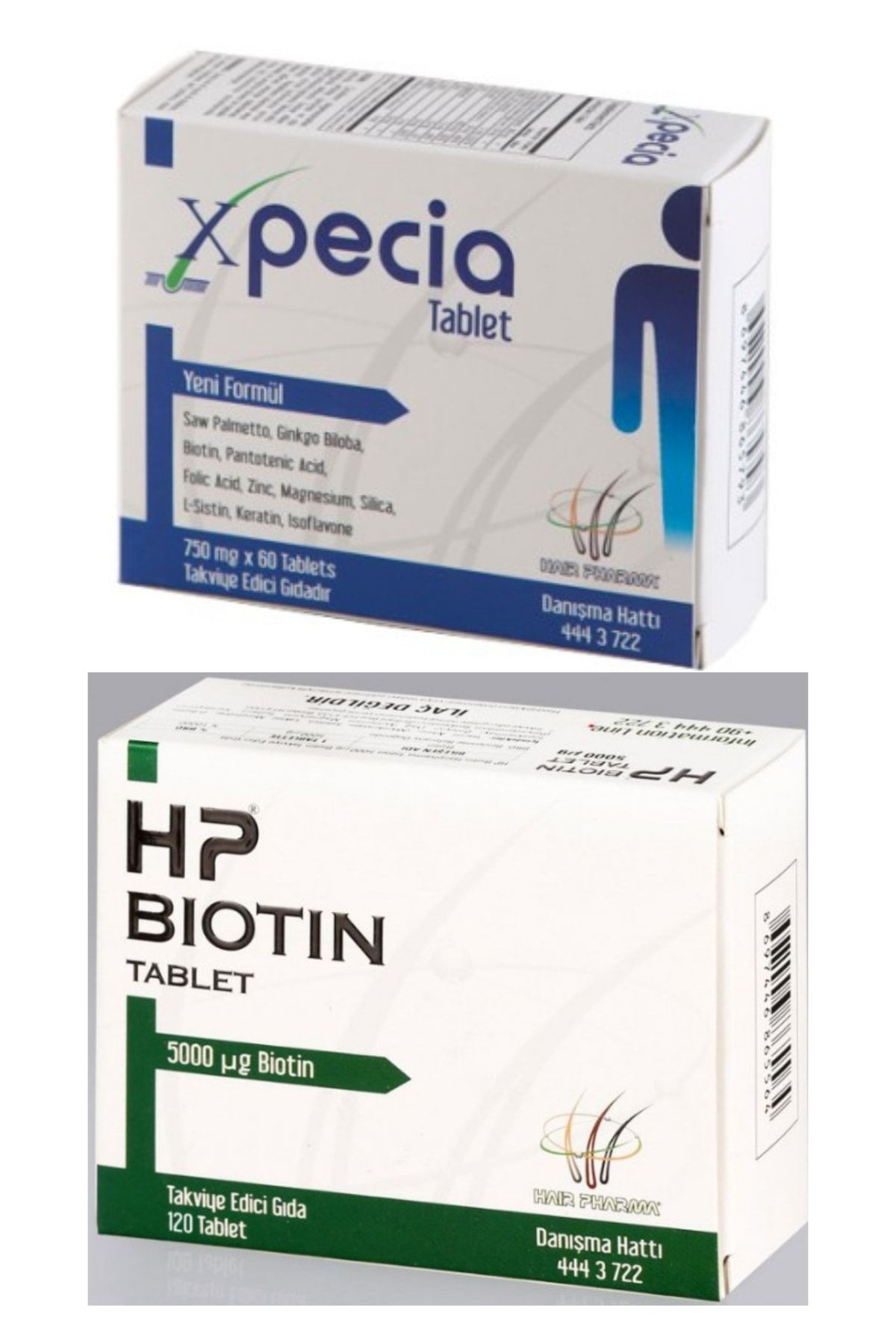 Xpecia Erkek 60 Tablet + Hp Biotin Tablet 5 Mg Biotin 120 Tablet