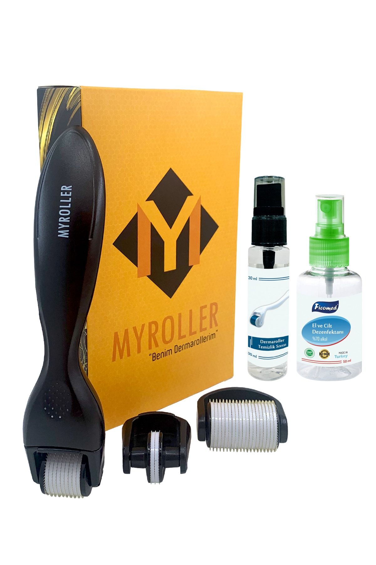 Myroller 3in1 Dermaroller Değiştirilebilir 3 Başlıklı Titanyum Dermaroller