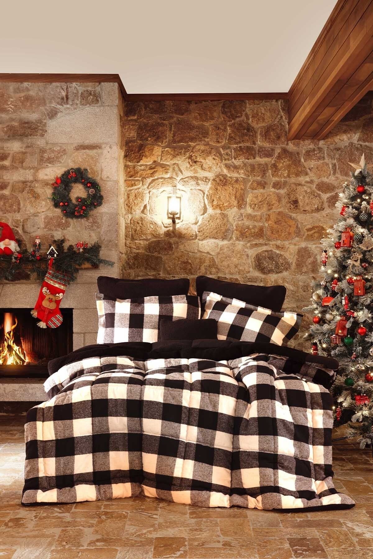 Karaca Home Mountain Siyah-beyaz Çift Kişilik Cozy Comfort
