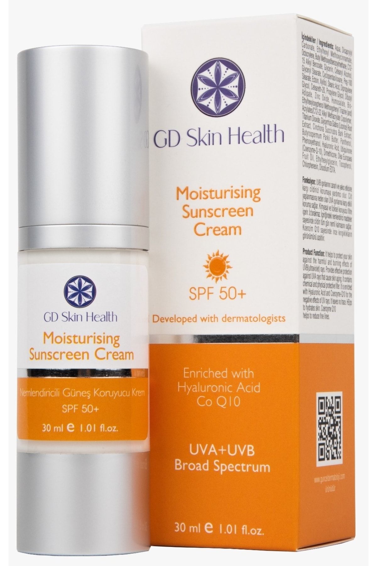 GD skin Health Leke Karşıtı, Nemlendirici Yüksek Korumalı Yüz Güneş Kremi, Moisturising Sunscreen Cream Spf50+ 30ml
