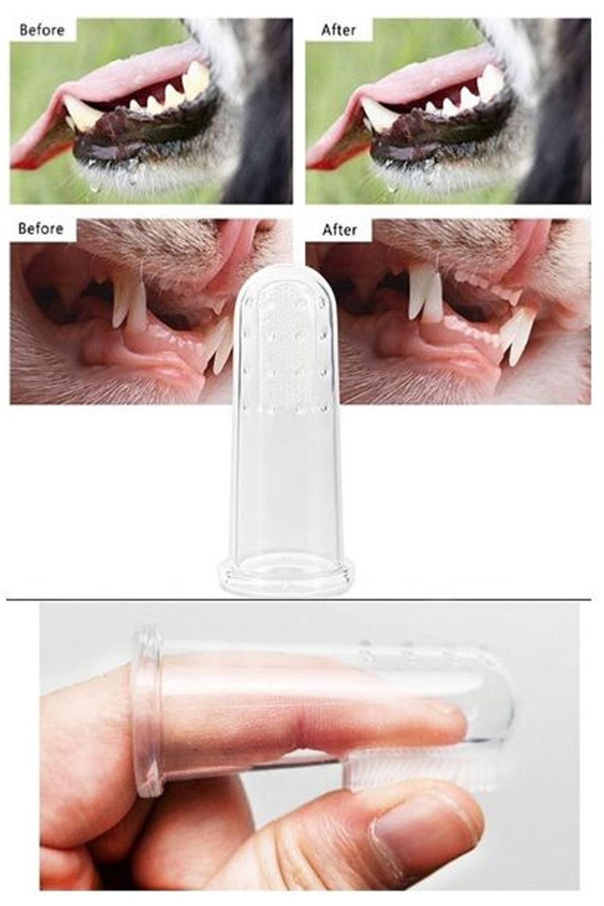 rianka % 100 Medikal Gıda Kalitesinde Zararlı Madde Içermeyen Kedi Köpek Diş Temizleme Fırçası