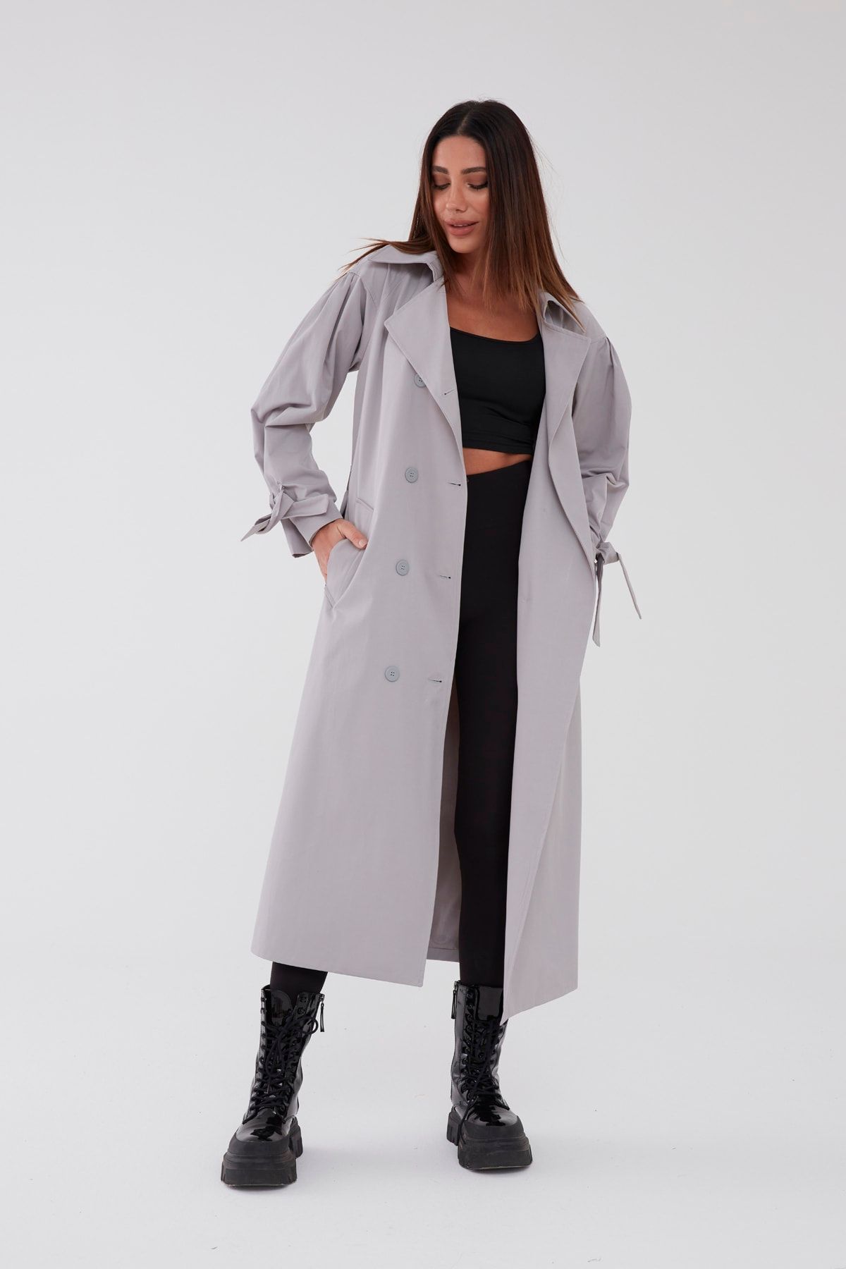 SahraAfra Pleated Trençkot Oversize