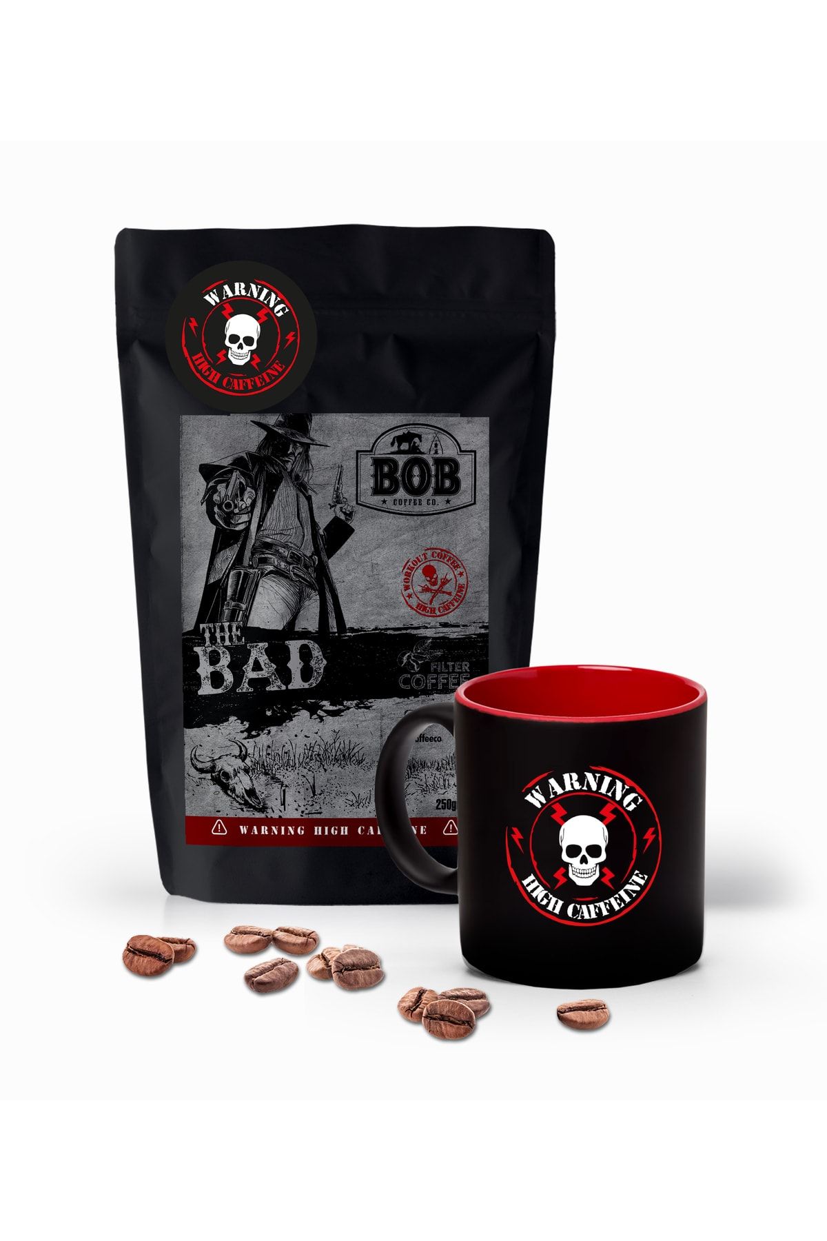 BOB GYM Bob Coffe Co. 250gr Yüksek Kafeinli Kahve Kupa Seti Vol.2