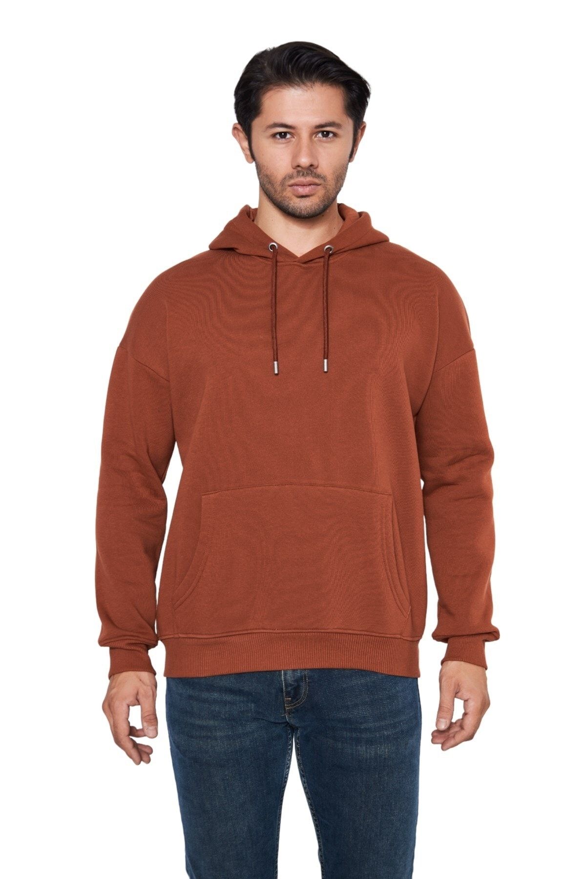 Keep Out 5001 Kapüşonlu Oversize Basic Erkek Sweatshirt