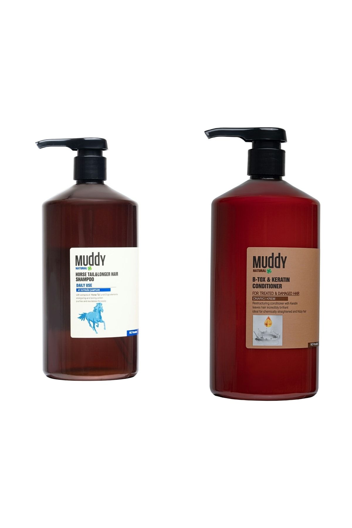 Muddy Dökülme Önleyici Horse Taıl Şampuan 1000 Ml + Onarıcı B-tox&keratın Condıtıoner Krem 1000 ml