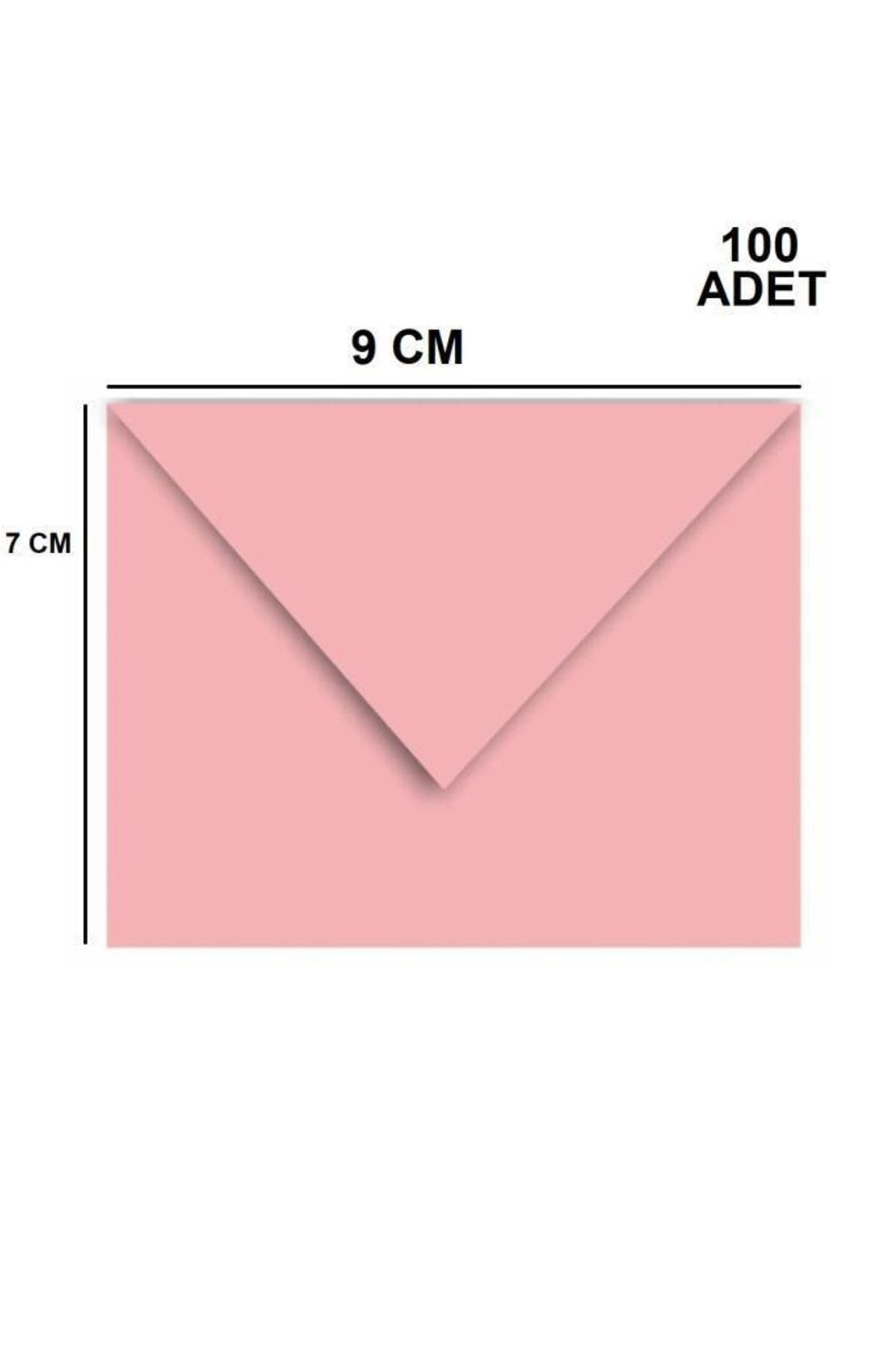 İstisna 100 Adet Pembe Renkli Küçük Zarf 7x9