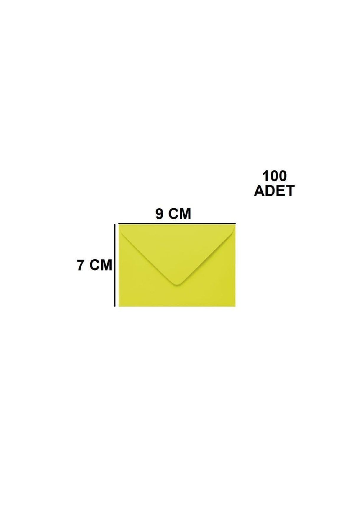 İstisna 100 Adet Sarı Renkli Küçük Zarf 7x9