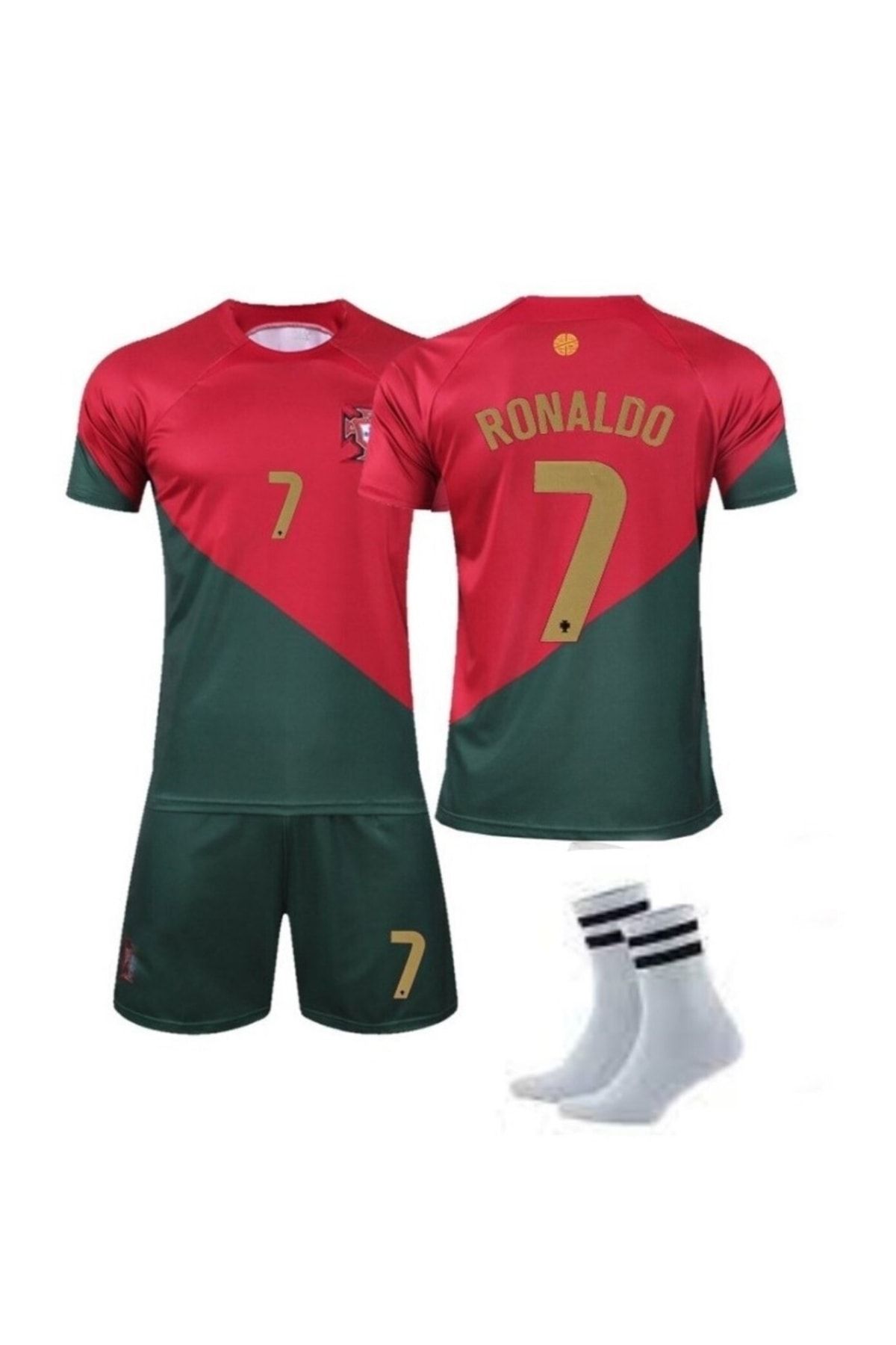 yenteks Portekiz Ronaldo Çocuk Forması 3 Lü Set Forma Şort Çorap
