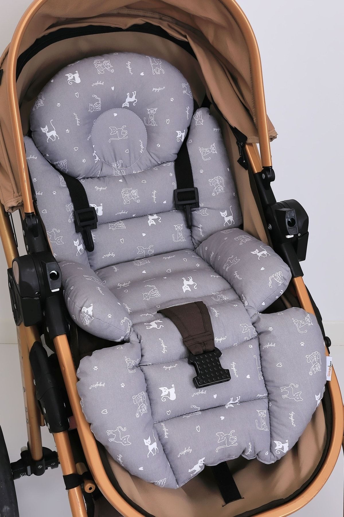 Umaybebek Ortopedik Bel Destekli Bebek Arabası Minderi, Pamuk Kumaş - Orijinal Ürün