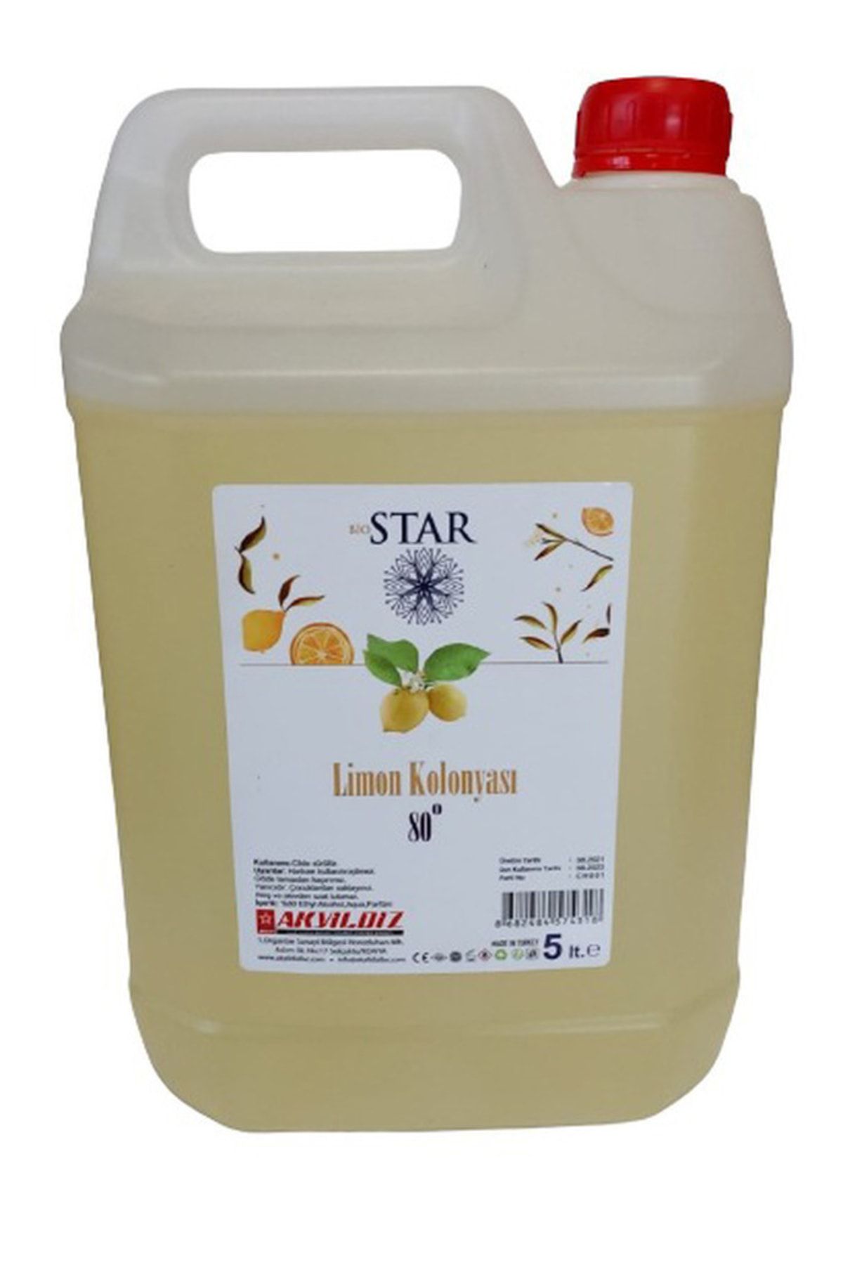 Biostar 5lt Limon Kolonyası 80 Deredce