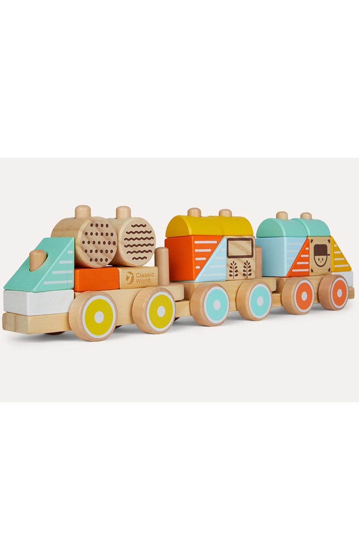 Classic World Calimera Toys Ahşap Bloklu Ipli Tren