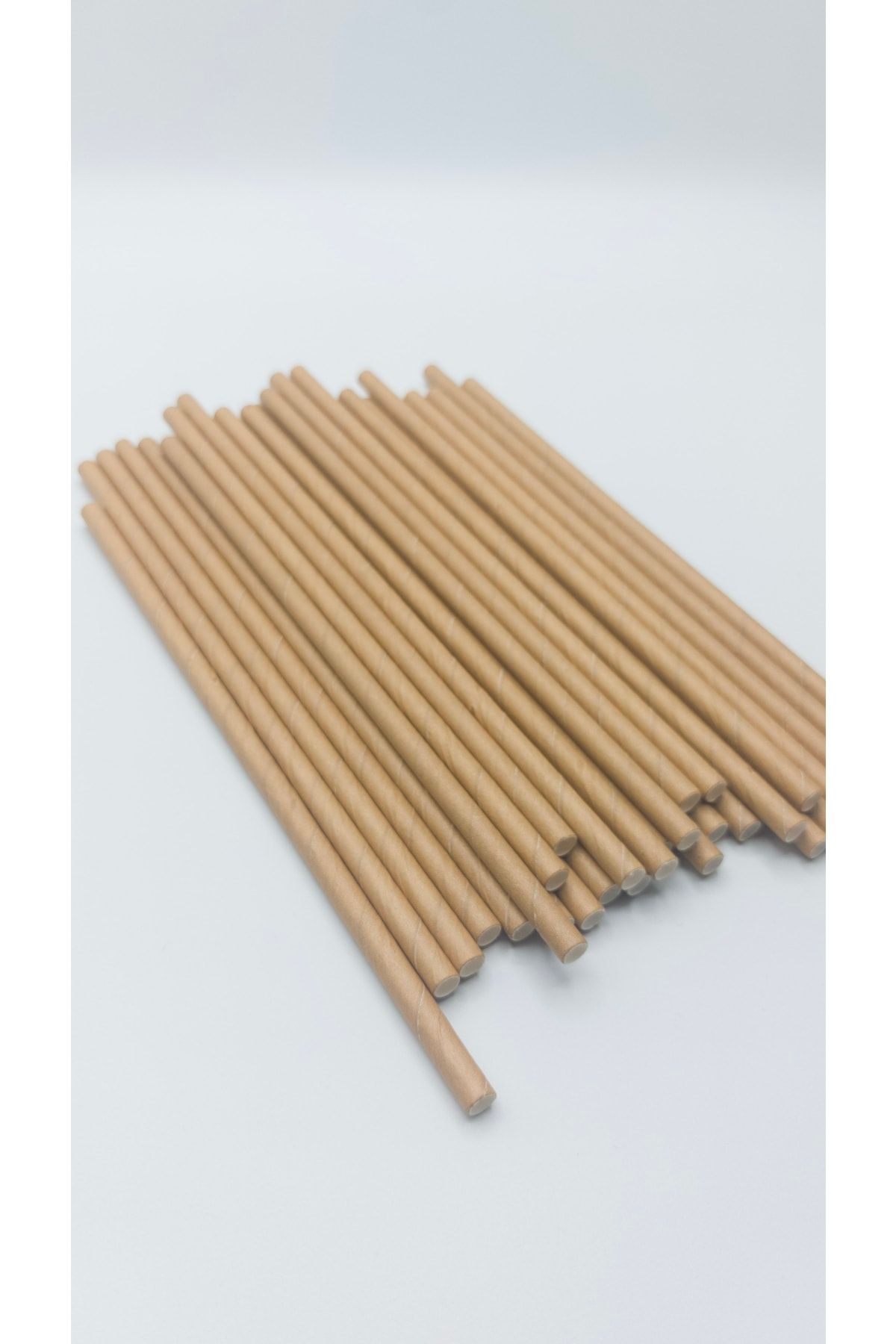Pars Kağıt Pipet Kraft 100 Adet 8 Mm *20 Cm- Doğayla Dost Geri Dönüştürülebilir Kağıt Pipet Kalın Pipet