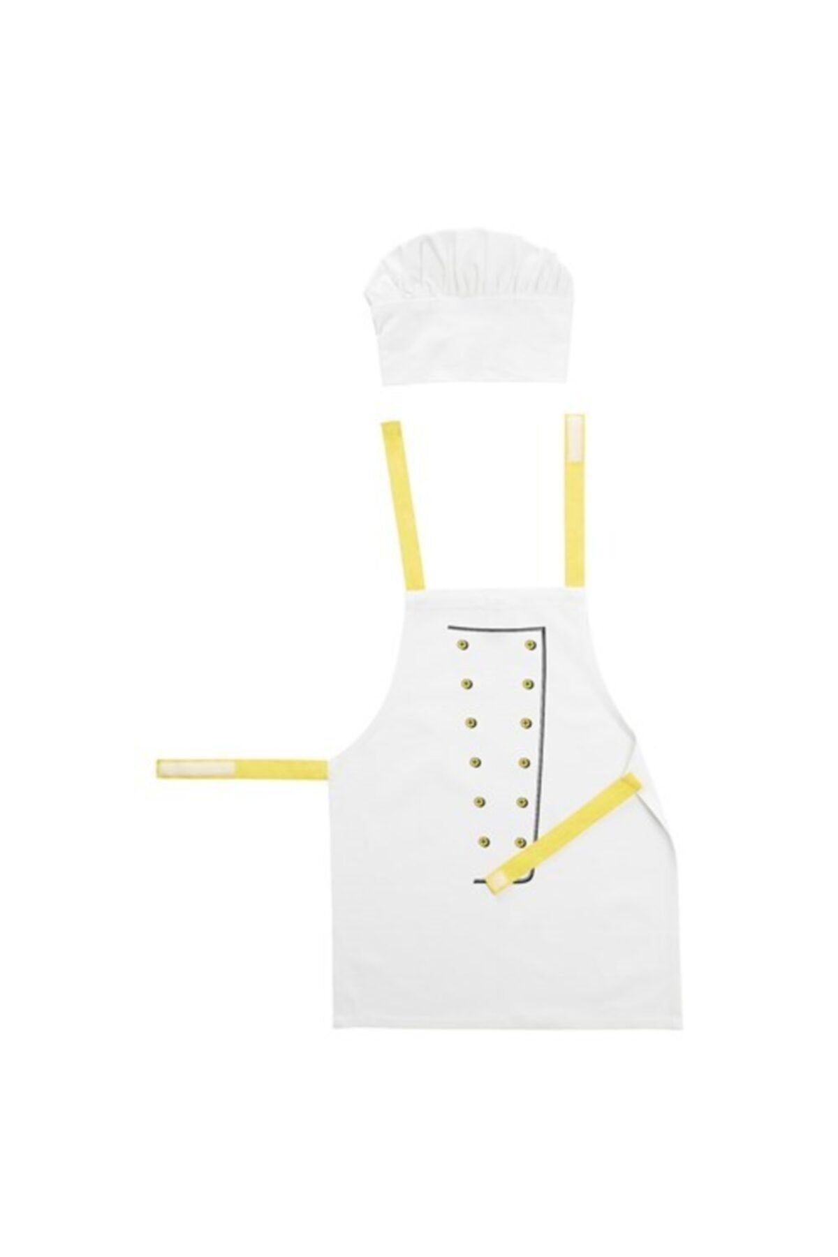 IKEA Toppklocka Çocuk Önlüğü ve Şapka Beyaz Sarı 57 cm