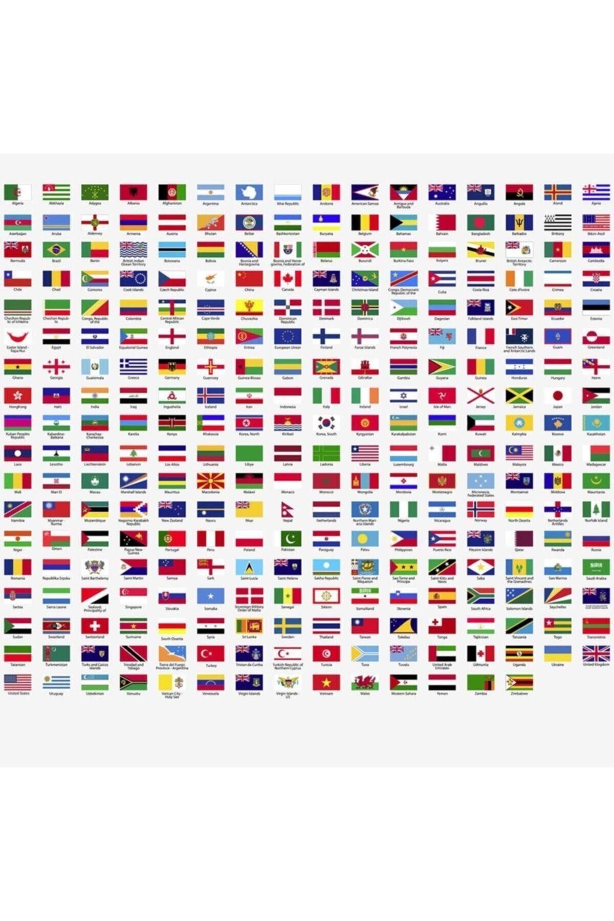 KT Decor 288 Adet Ülke Isimleri Ve Bayrakları Mega Set Duvar Sticker