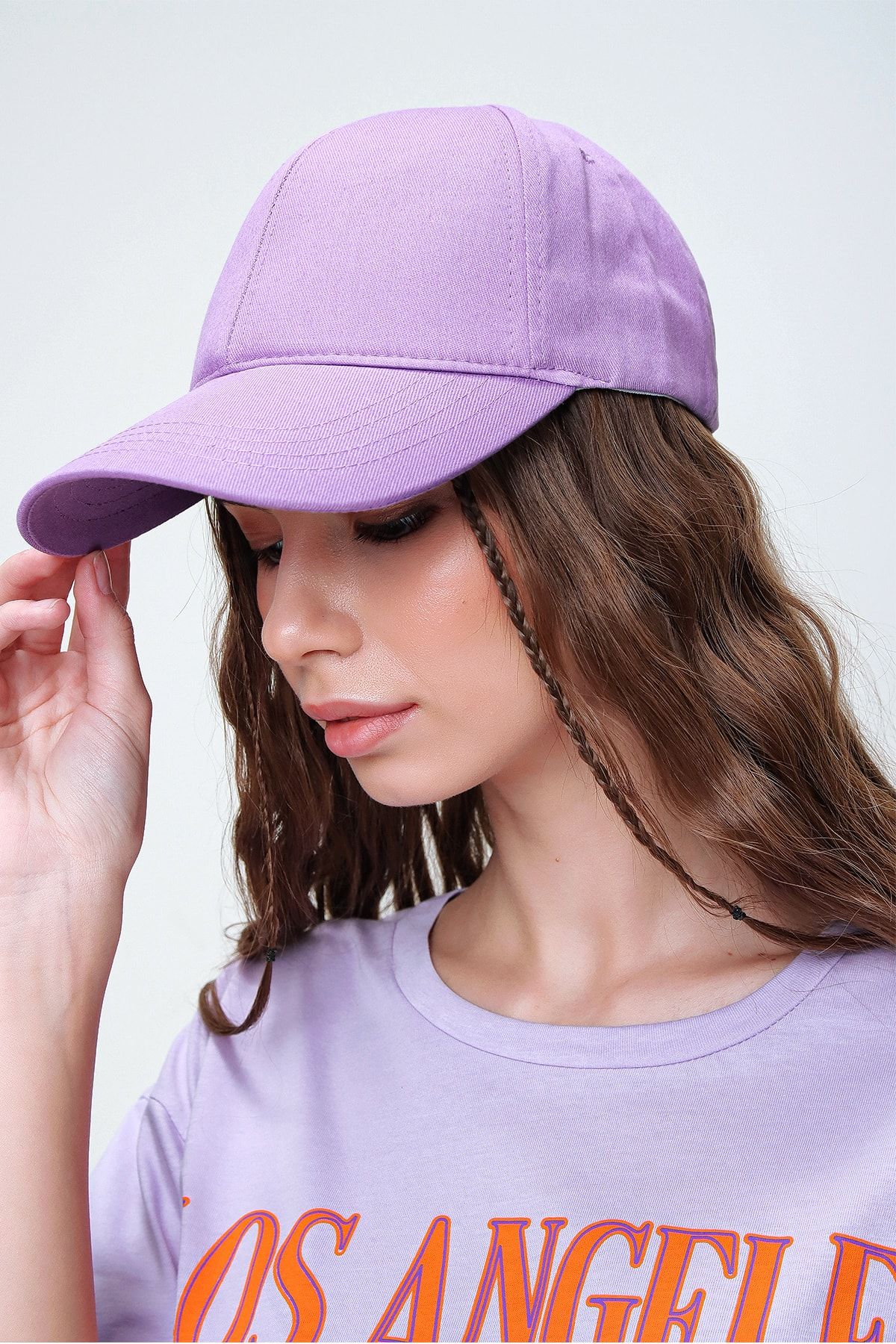 Trend Alaçatı Stili Kadın Lila Unisex Şapka ALC-A2160