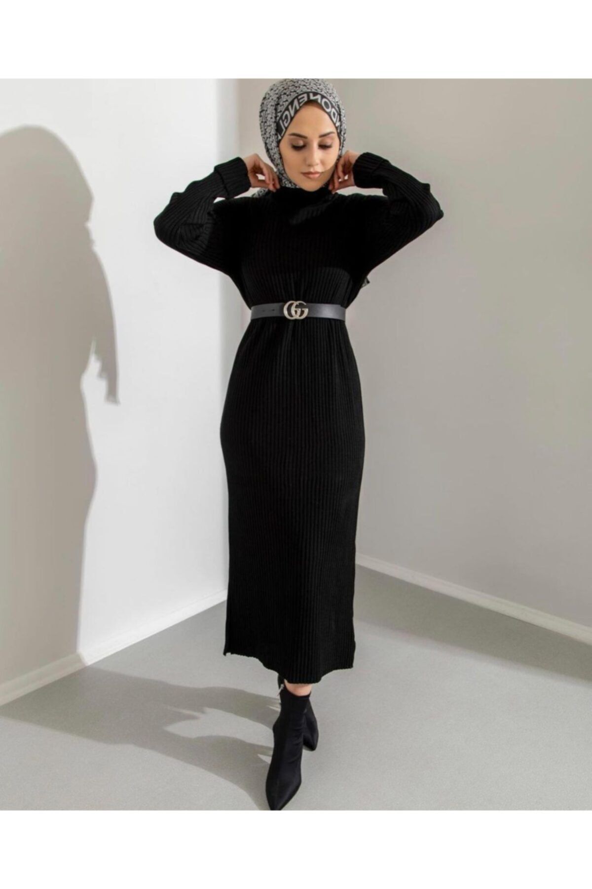asmira boutique Kadın Boğazlı Triko Elbise