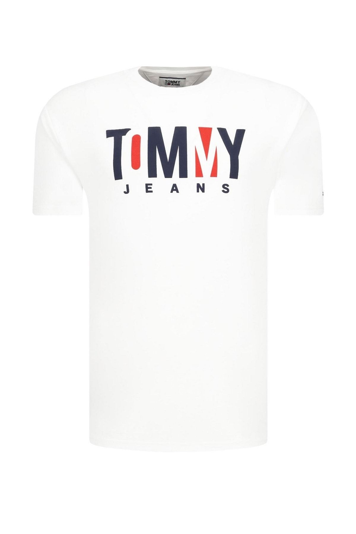 Tommy Hilfiger Erkek Beyaz T-Shirt Tjm Contrast Logo Tee Dm0dm06508