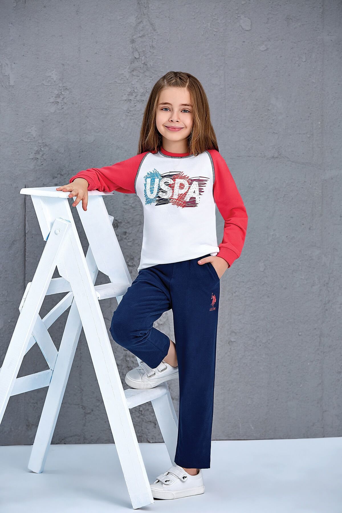 U.S. Polo Assn. Us Polo Assn Lisanslı Kız Çocuk 2'Li Takım Krem