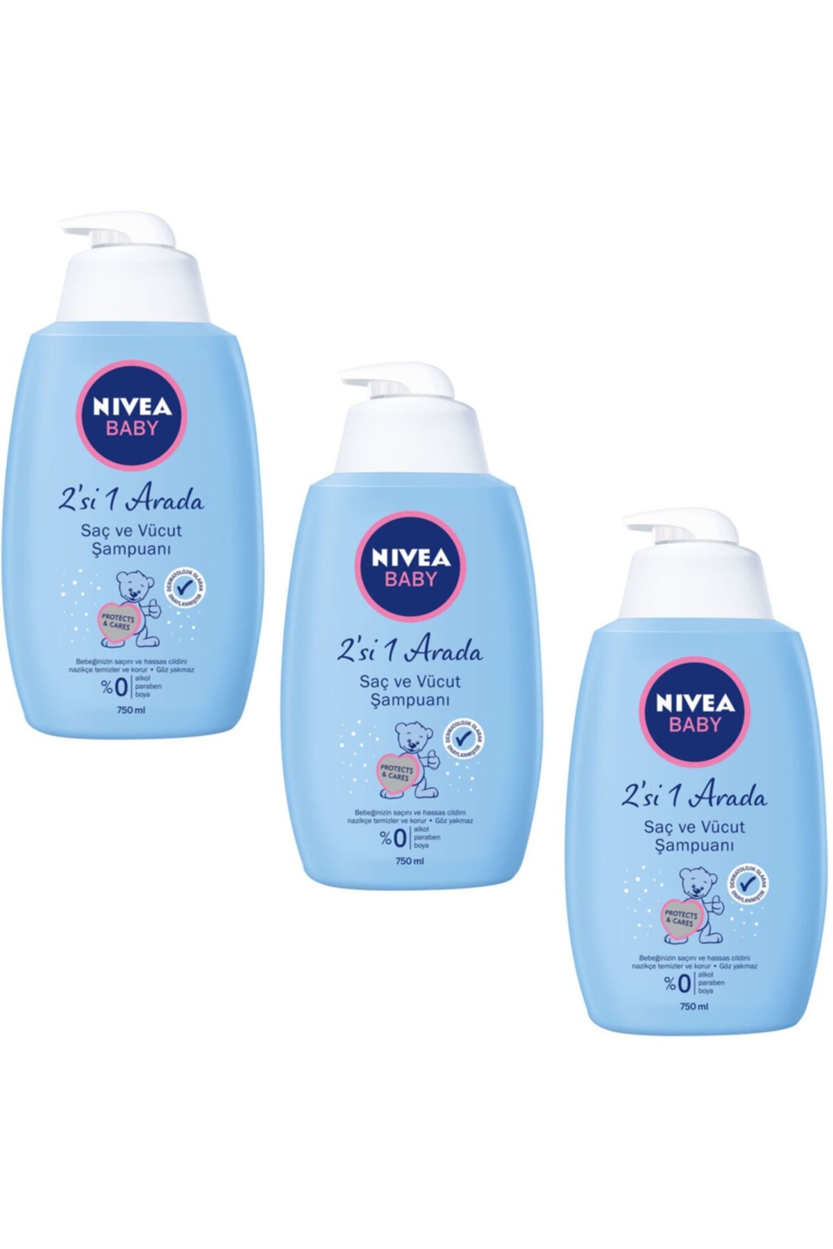 NIVEA Baby Saç ve Vücut Şampuanı 750 ml 3 Adet