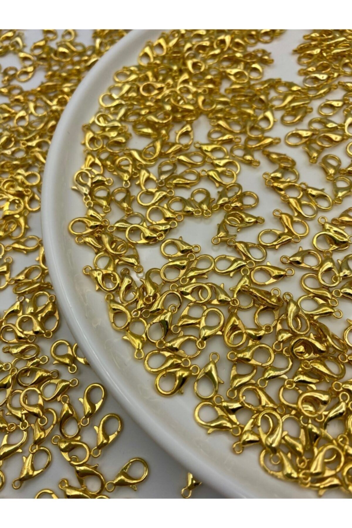 Hedef Bijuteri 50 Adet Gold Renk Metal 502 Papağan Kilit (12X6MM),armut- Istakoz Klips,takı Klipsi
