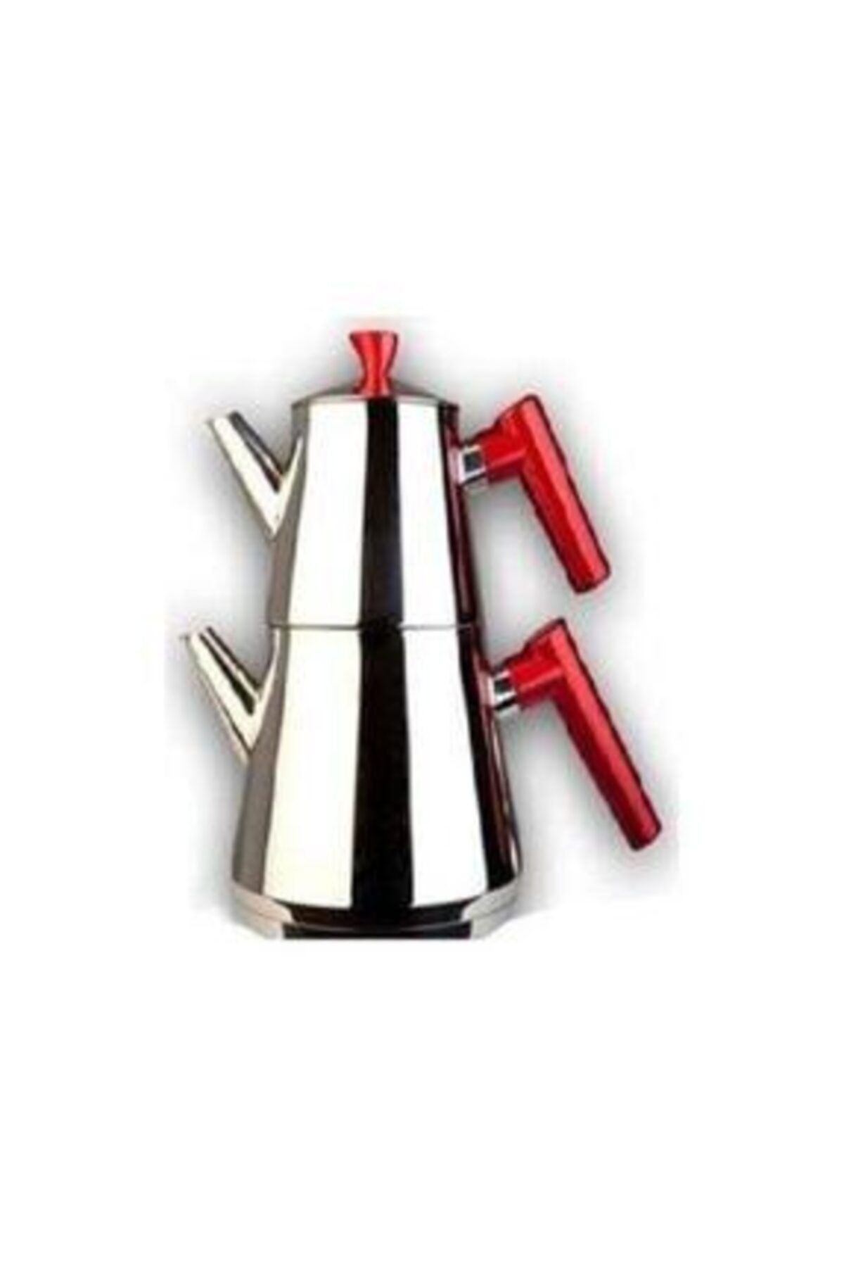 SAFINOX Vision Çelik Çaydanlık Takımı Mini Boy Kırmızı Kulplu