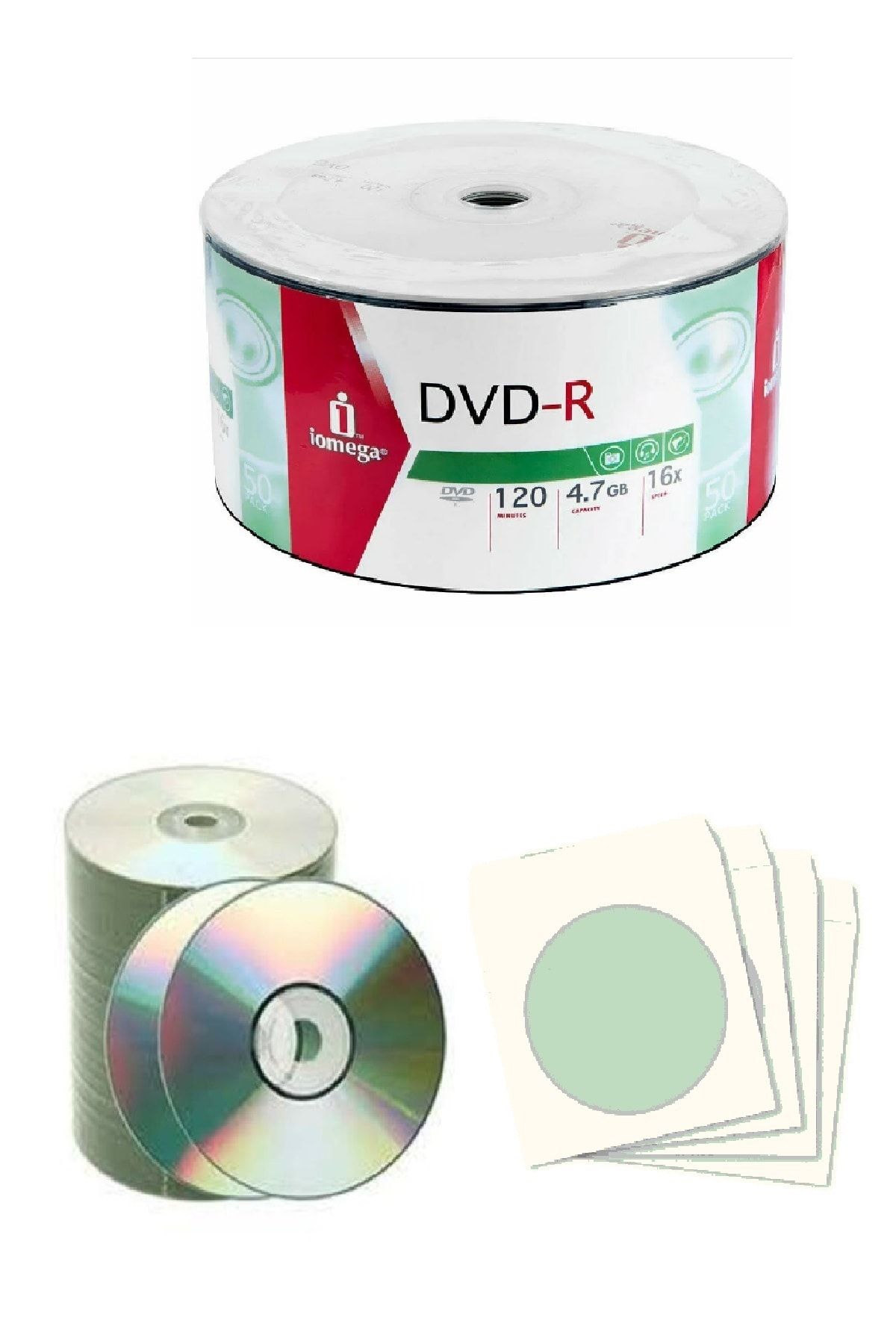 IOMEGA Boş Dvd-r 16x .4,7 Gb 10 Adet Ve 10 Adet Dvd Zarfı