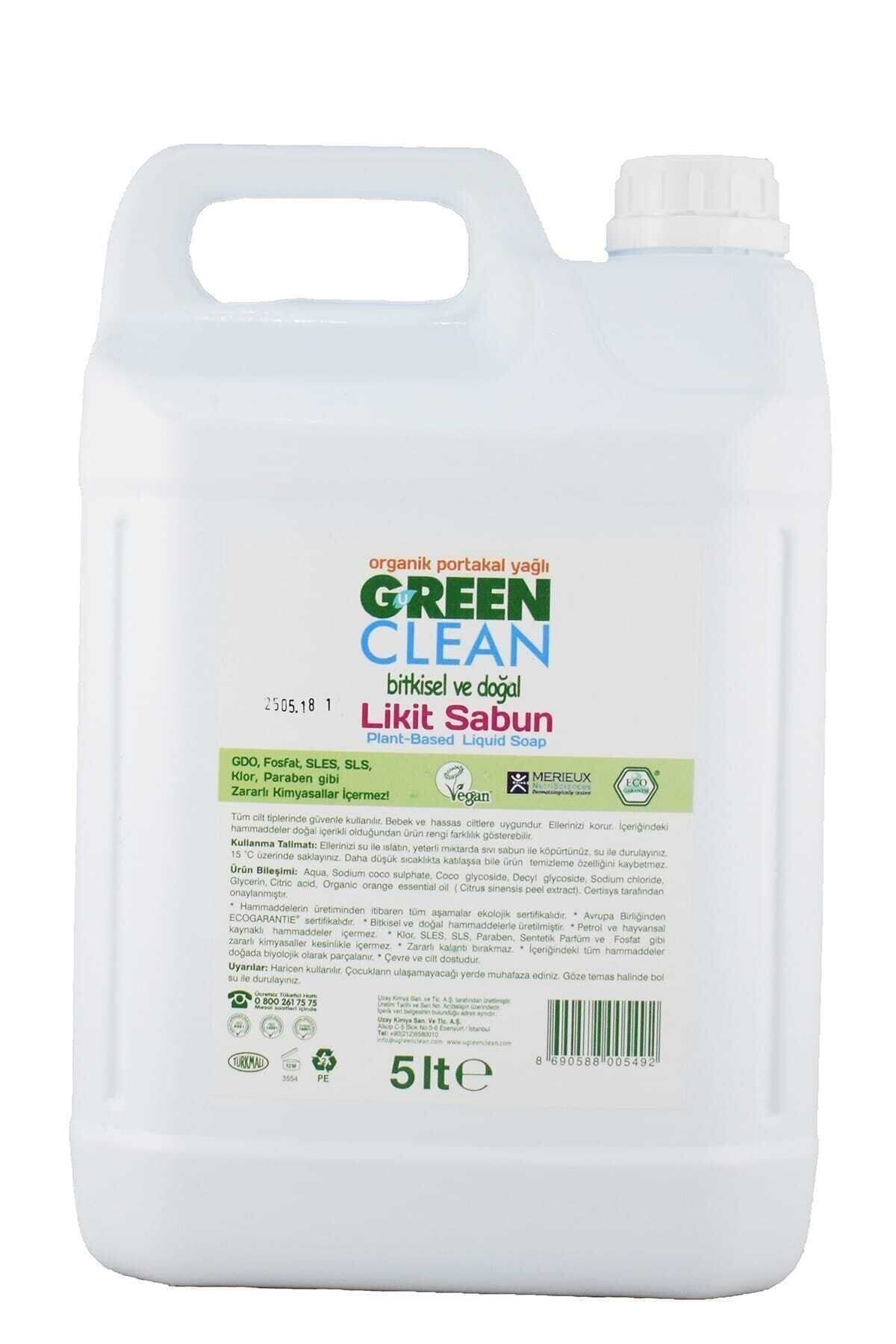 Green Clean Bitkisel Sıvı El Sabunu Organik Portakal Yağlı 5lt