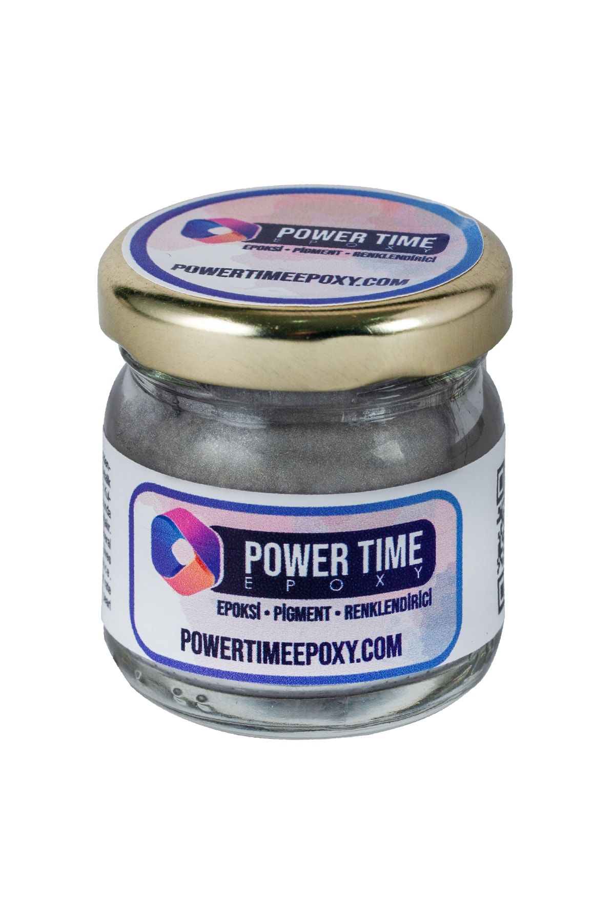 POWER TIME EPOXY Sedefli Metalik Toz Pigment Boya / Gri Gümüş / Epoksi Için