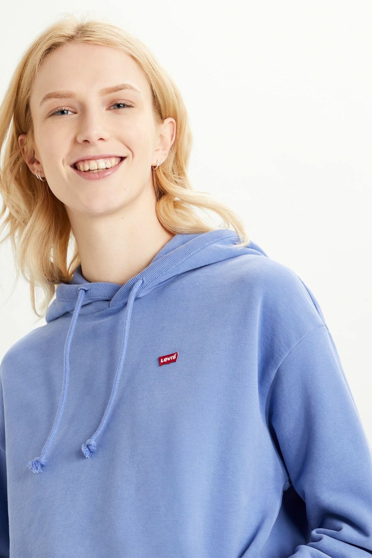 Levi's Standard Graphic Kadın Mavi Kapüşonlu Sweatshirt