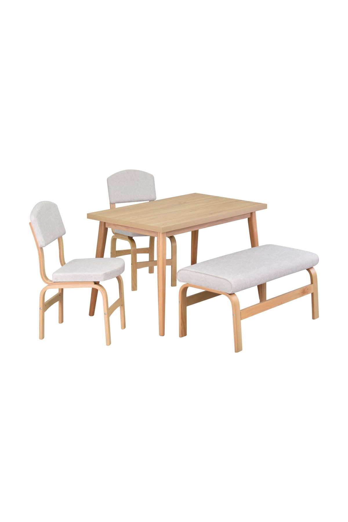 VİLİNZE Ege Sandalye Ve Bank Avanos Ahşap Mdf Mutfak Masası Takımı - 70x120 Cm