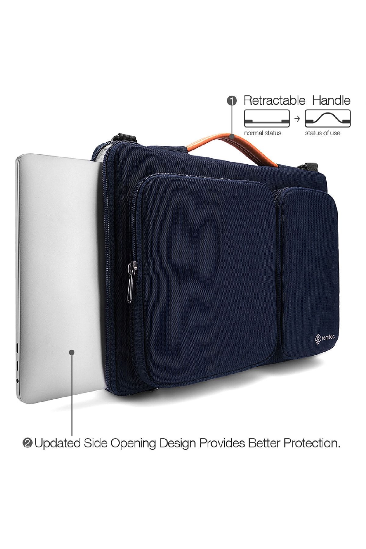 Tomtoc Defender A42 13 - 13.5 Inç Macbook Air & Pro Su Geçirmez Lacivert Laptop Notebook Çantası
