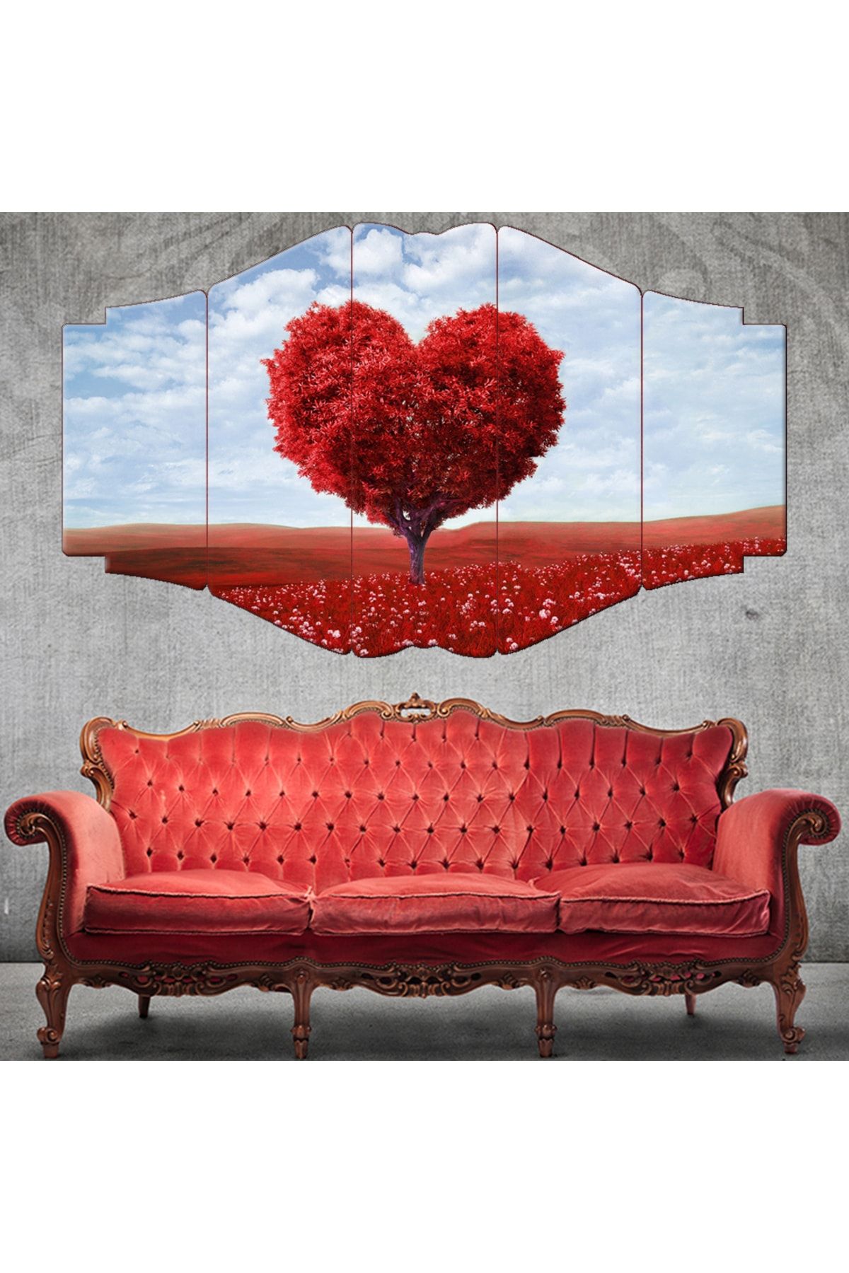Zevahir Mobilya Dekorasyon Zevahir Mdf Kalp Aşk Ağacı Tablosu