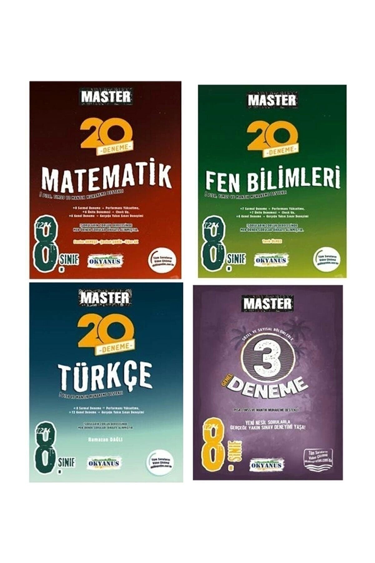 Okyanus Yayınları 2023 8.sınıf Lgs Master Matematik Fen Türkçe 3 Deneme Seti
